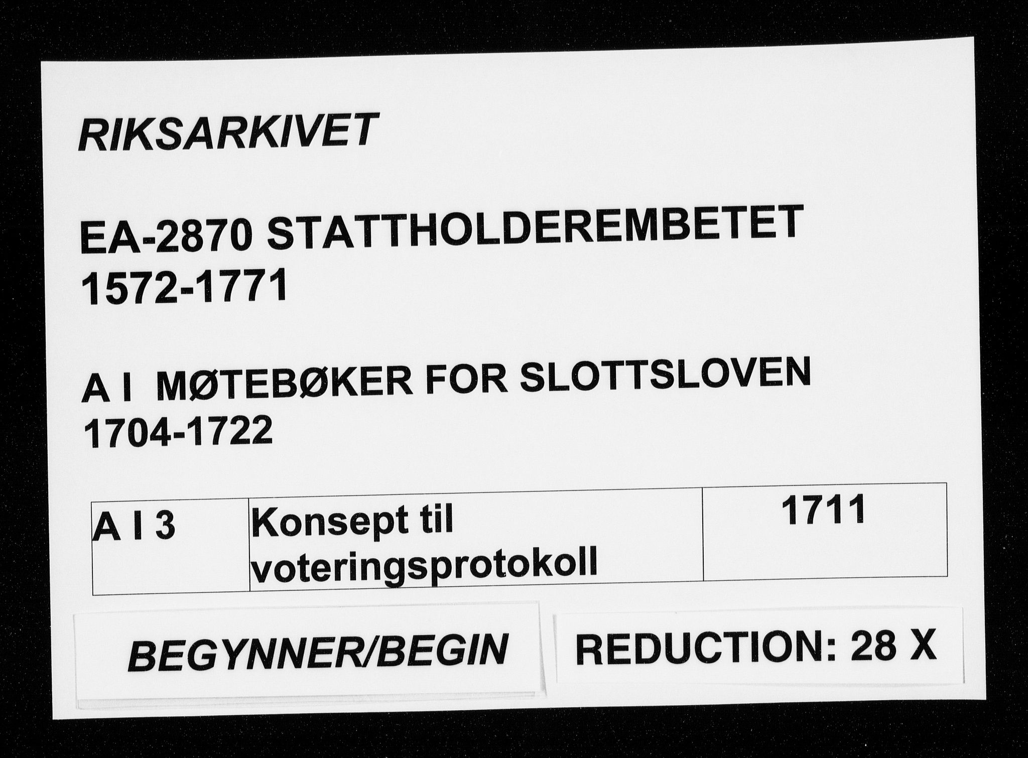 Stattholderembetet 1572-1771, AV/RA-EA-2870/Aa/L0003: Konsept til voteringsprotokoll, 1711