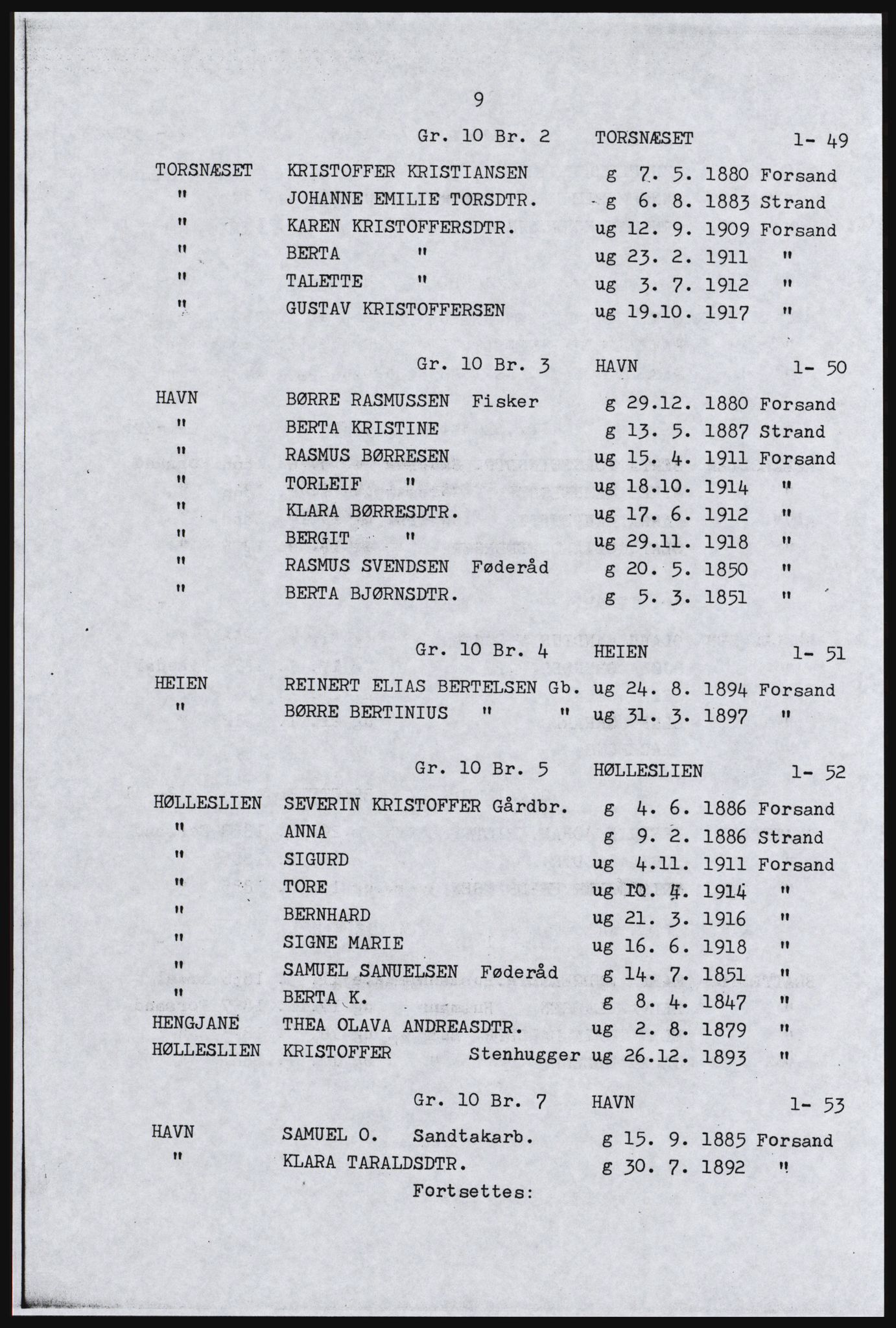 SAST, Avskrift av folketellingen 1920 for Forsand herred, 1920, s. 69