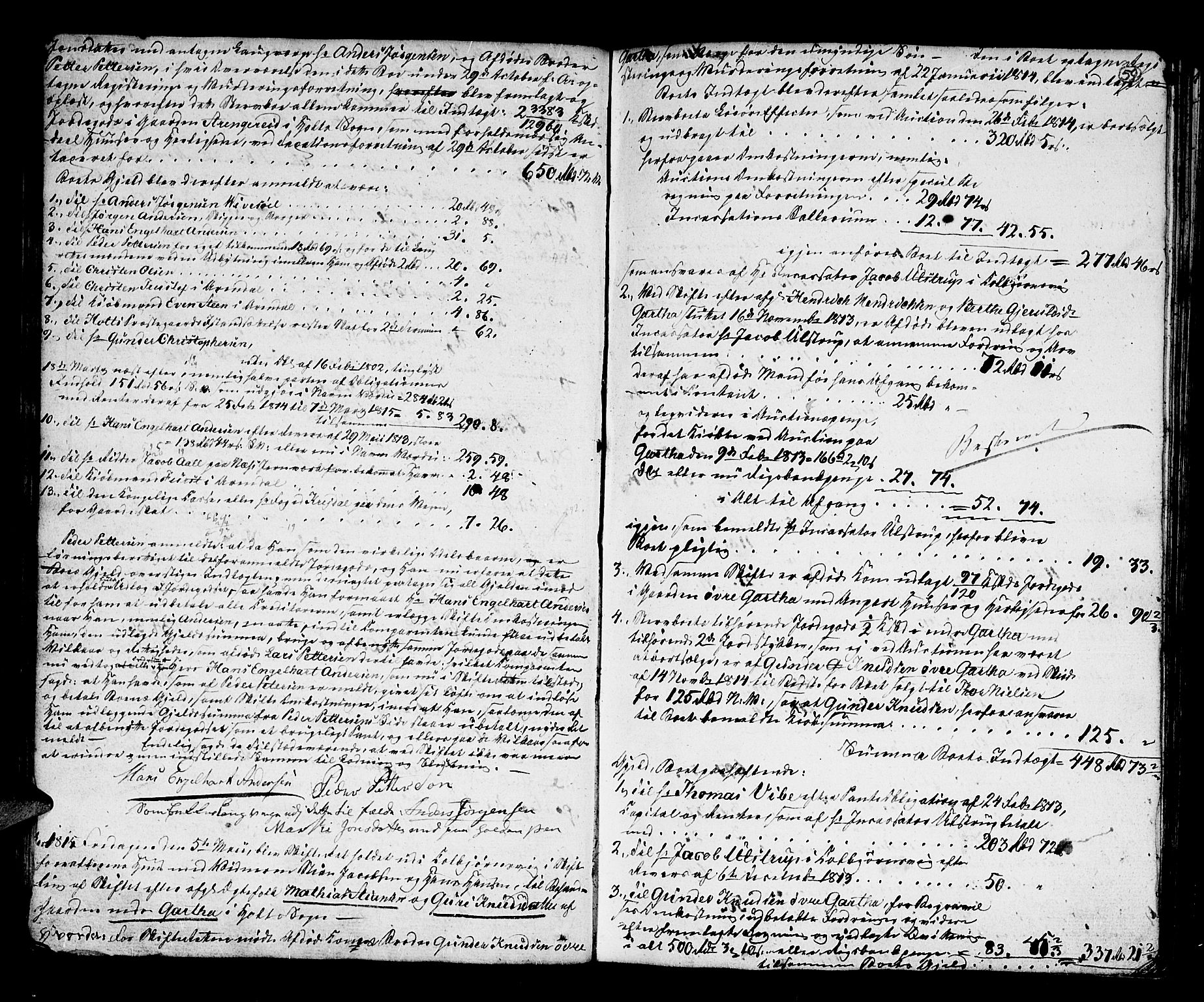 Nedenes sorenskriveri før 1824, SAK/1221-0007/H/Hc/L0049: Skifteprotokoll med register nr 34, 1804-1824, s. 58b-59a