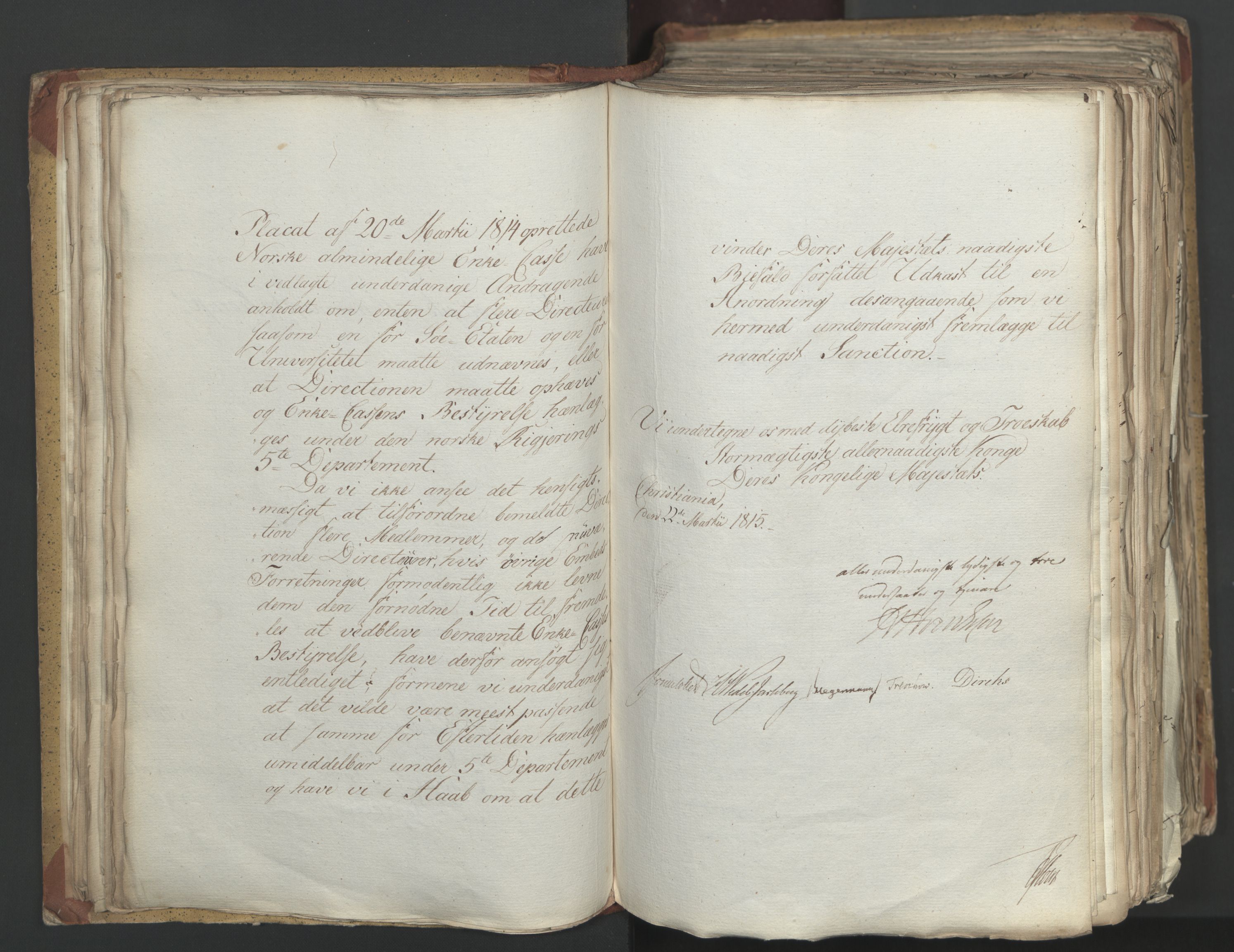 Statsrådsavdelingen i Stockholm, AV/RA-S-1003/D/Da/L0002: Regjeringsinnstillinger nr. 263-518, 1815, s. 90