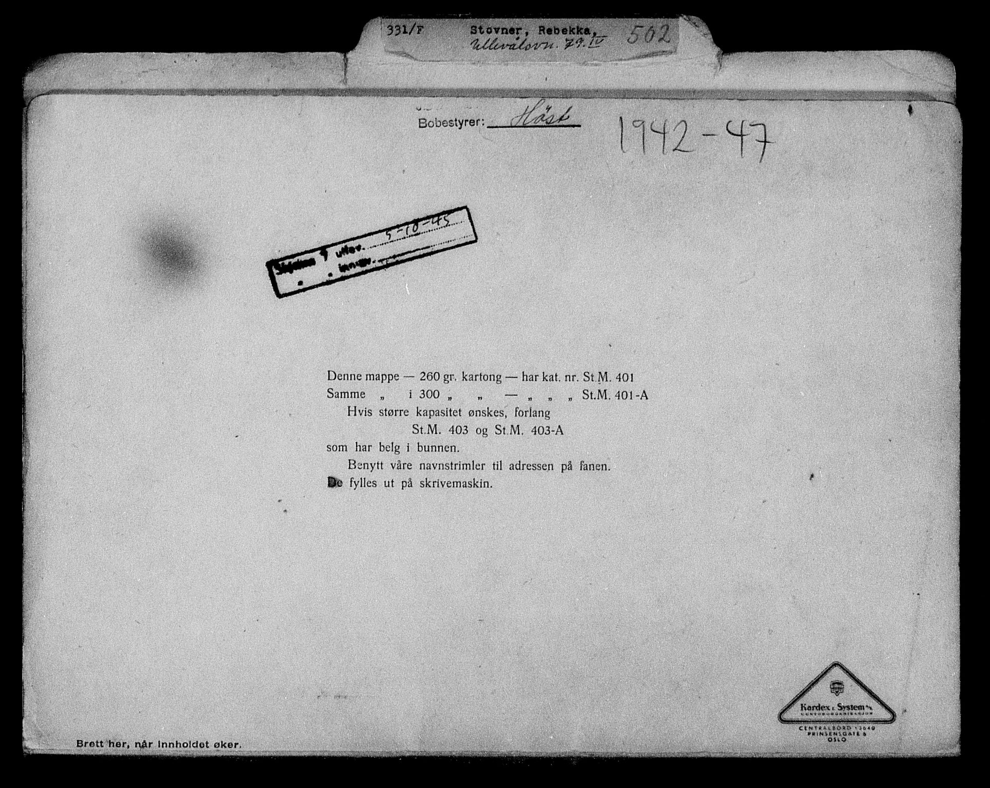 Justisdepartementet, Tilbakeføringskontoret for inndratte formuer, AV/RA-S-1564/H/Hc/Hcc/L0983: --, 1945-1947, s. 385