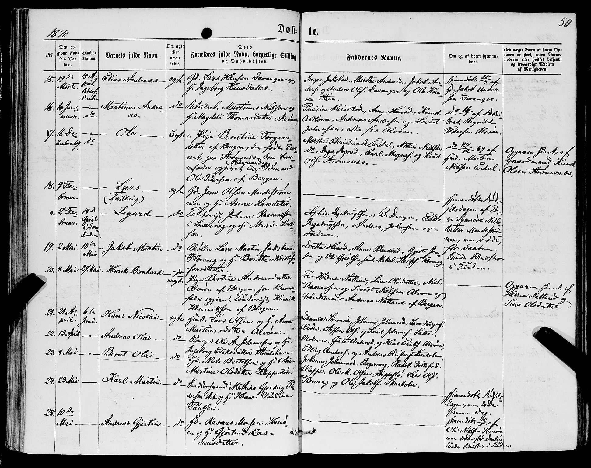 Askøy Sokneprestembete, AV/SAB-A-74101/H/Ha/Haa/Haaa/L0009: Ministerialbok nr. A 9, 1863-1877, s. 50