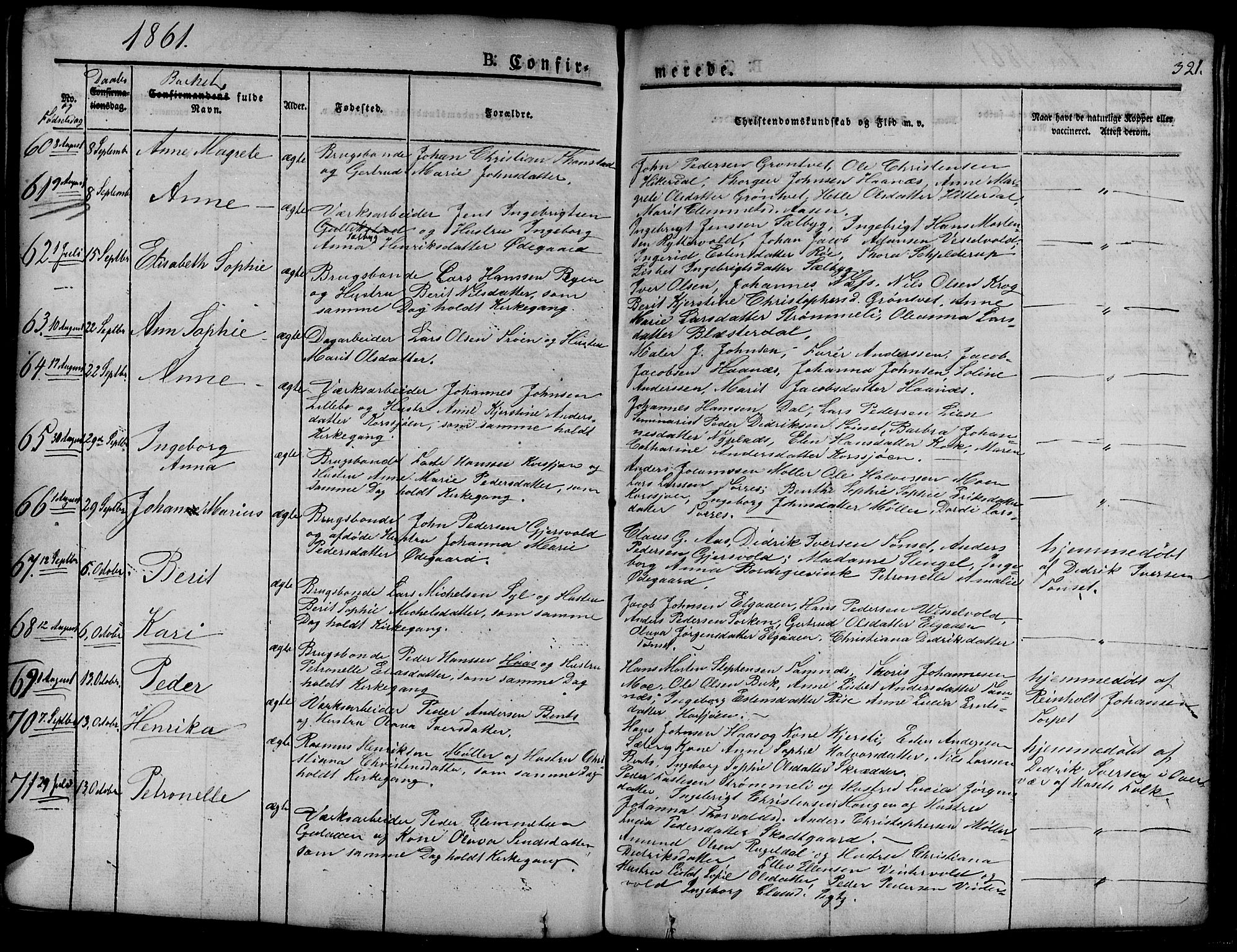 Ministerialprotokoller, klokkerbøker og fødselsregistre - Sør-Trøndelag, SAT/A-1456/681/L0938: Klokkerbok nr. 681C02, 1829-1879, s. 321
