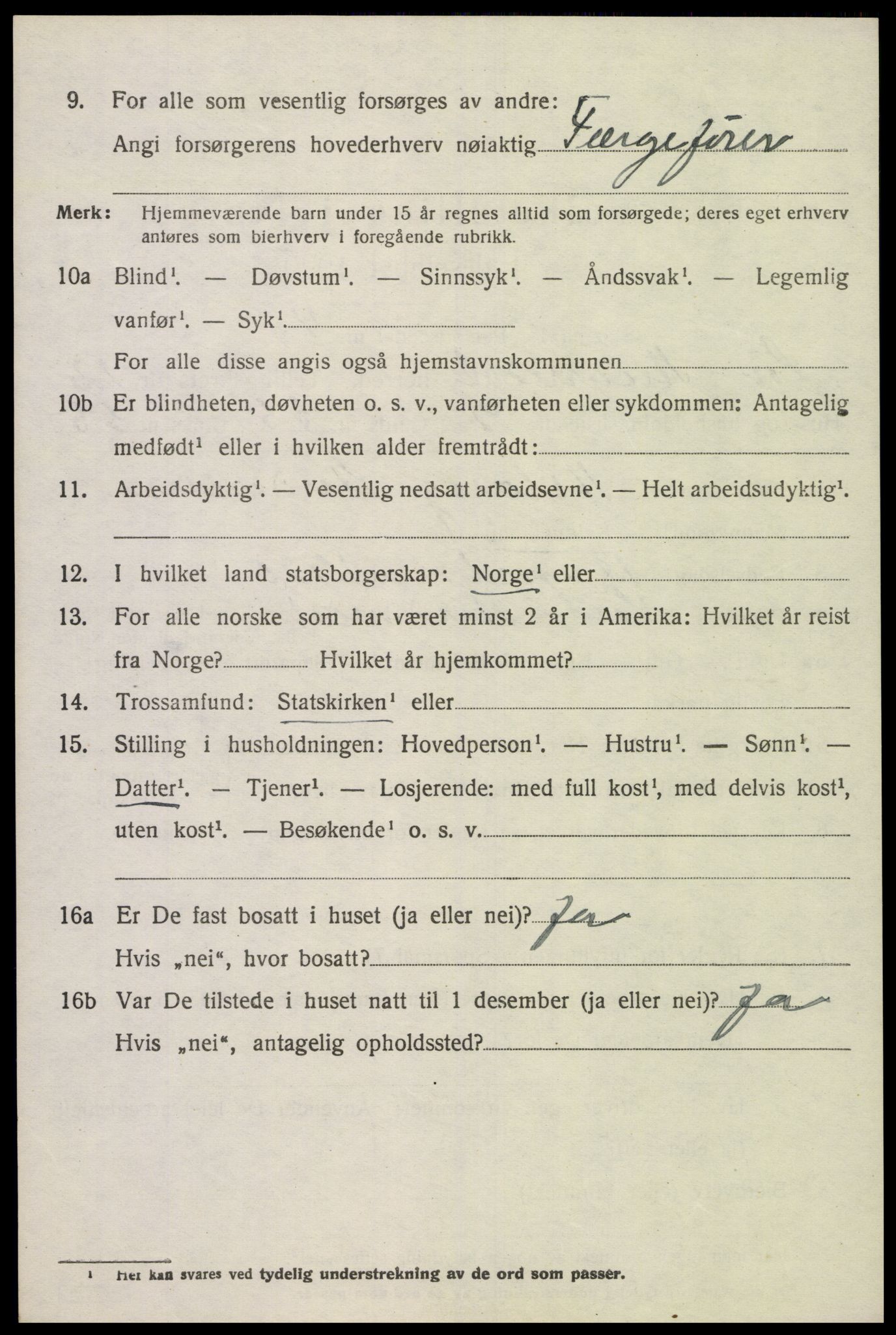 SAK, Folketelling 1920 for 1029 Sør-Audnedal herred, 1920, s. 4582