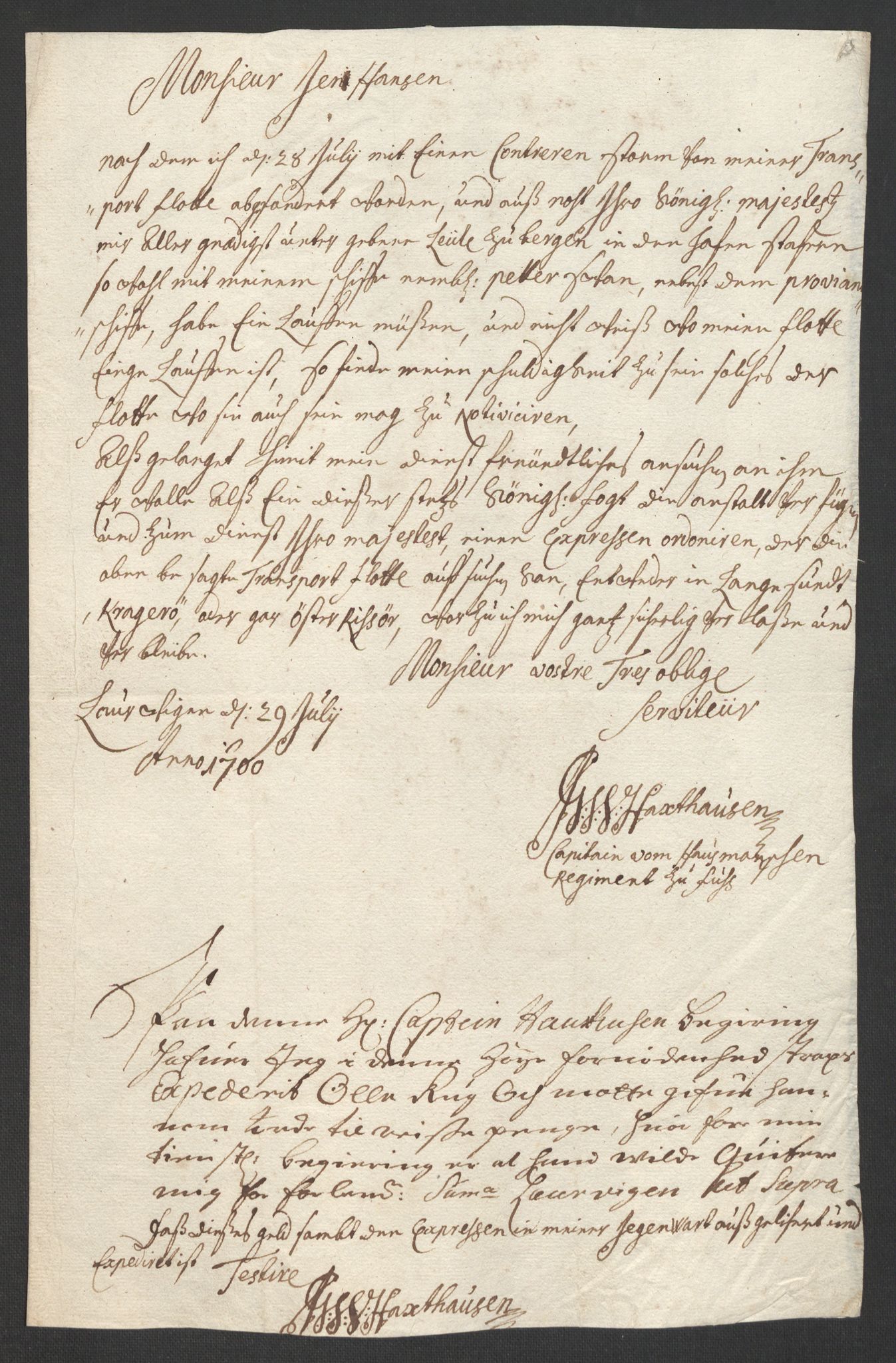 Rentekammeret inntil 1814, Reviderte regnskaper, Fogderegnskap, RA/EA-4092/R33/L1976: Fogderegnskap Larvik grevskap, 1698-1701, s. 280