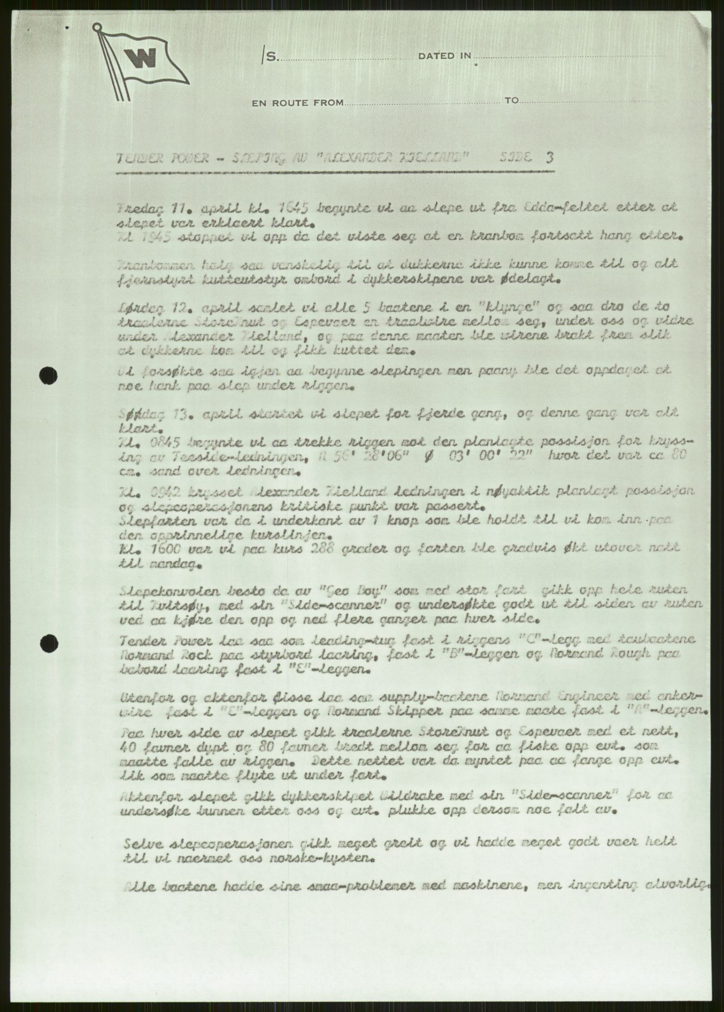 Justisdepartementet, Granskningskommisjonen ved Alexander Kielland-ulykken 27.3.1980, AV/RA-S-1165/D/L0006: A Alexander L. Kielland (Doku.liste + A3-A6, A11-A13, A18-A20-A21, A23, A31 av 31)/Dykkerjournaler, 1980-1981, s. 92