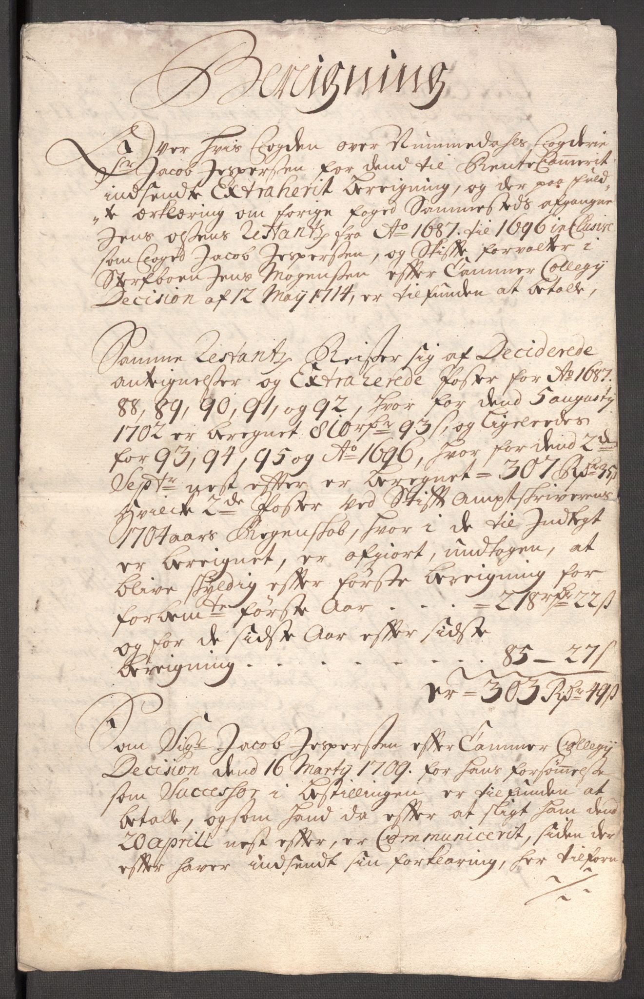Rentekammeret inntil 1814, Reviderte regnskaper, Fogderegnskap, RA/EA-4092/R64/L4425: Fogderegnskap Namdal, 1696-1698, s. 113