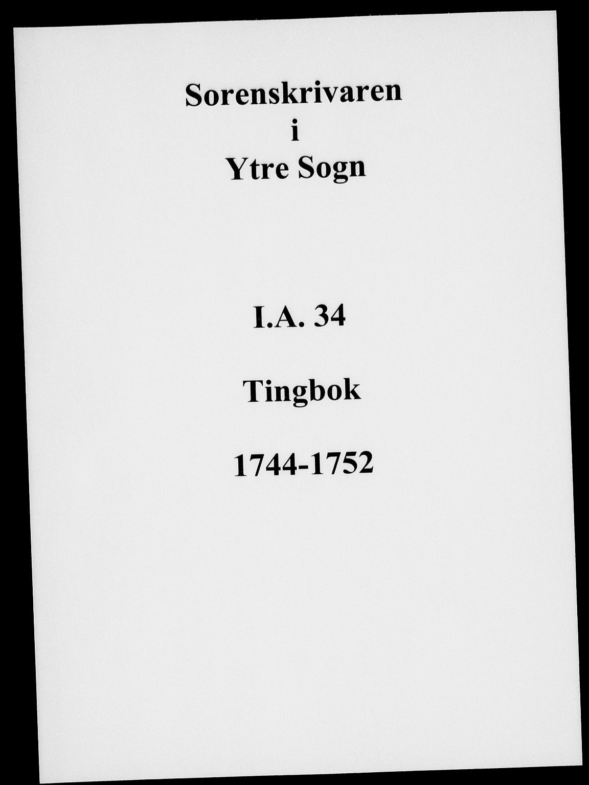 Ytre Sogn tingrett, SAB/A-2601/1/F/Fa/L0034: Tingbok (justisprotokoll), 1744-1752