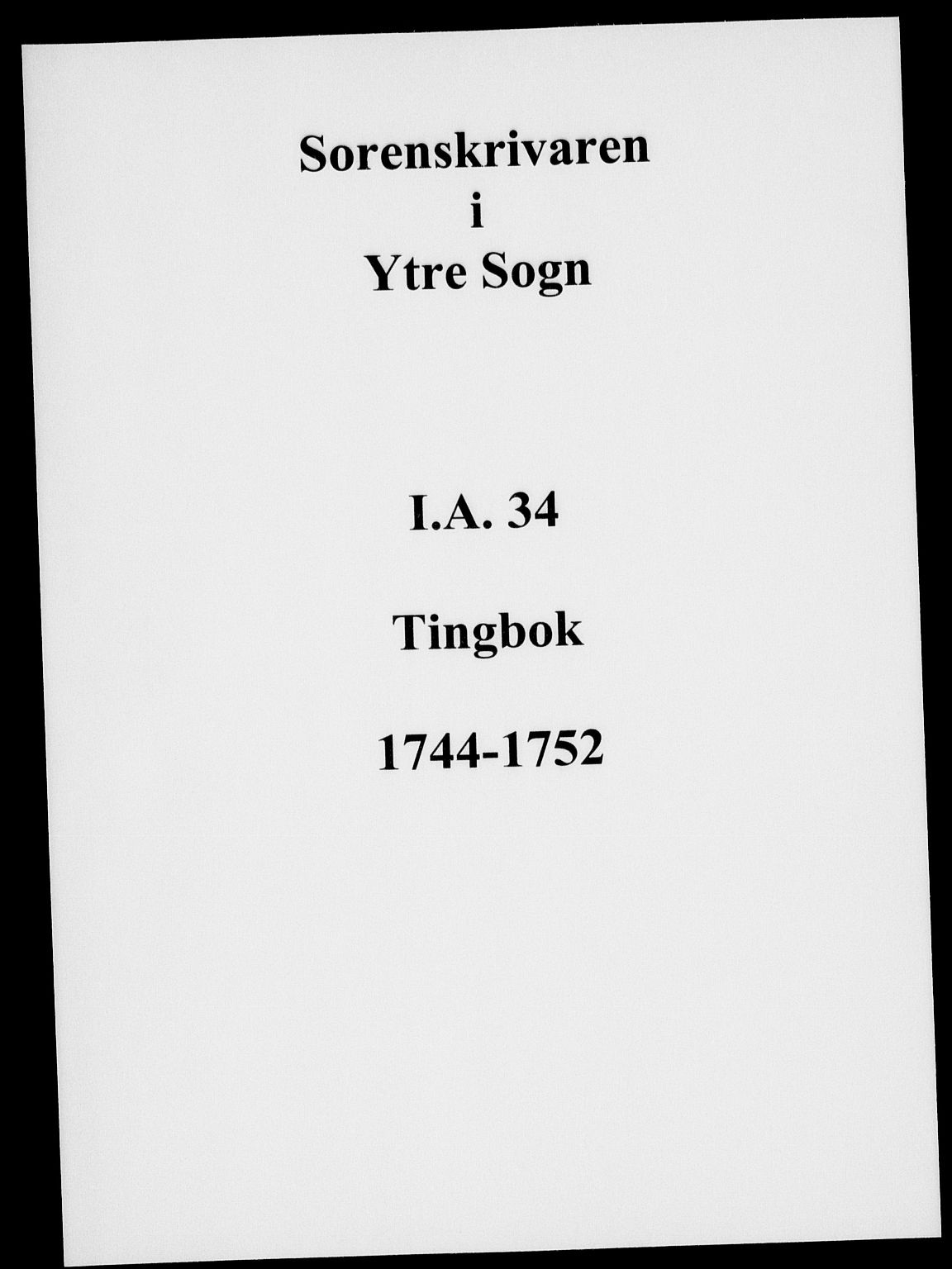 Ytre Sogn tingrett, AV/SAB-A-2601/1/F/Fa/L0034: Tingbok (justisprotokoll), 1744-1752