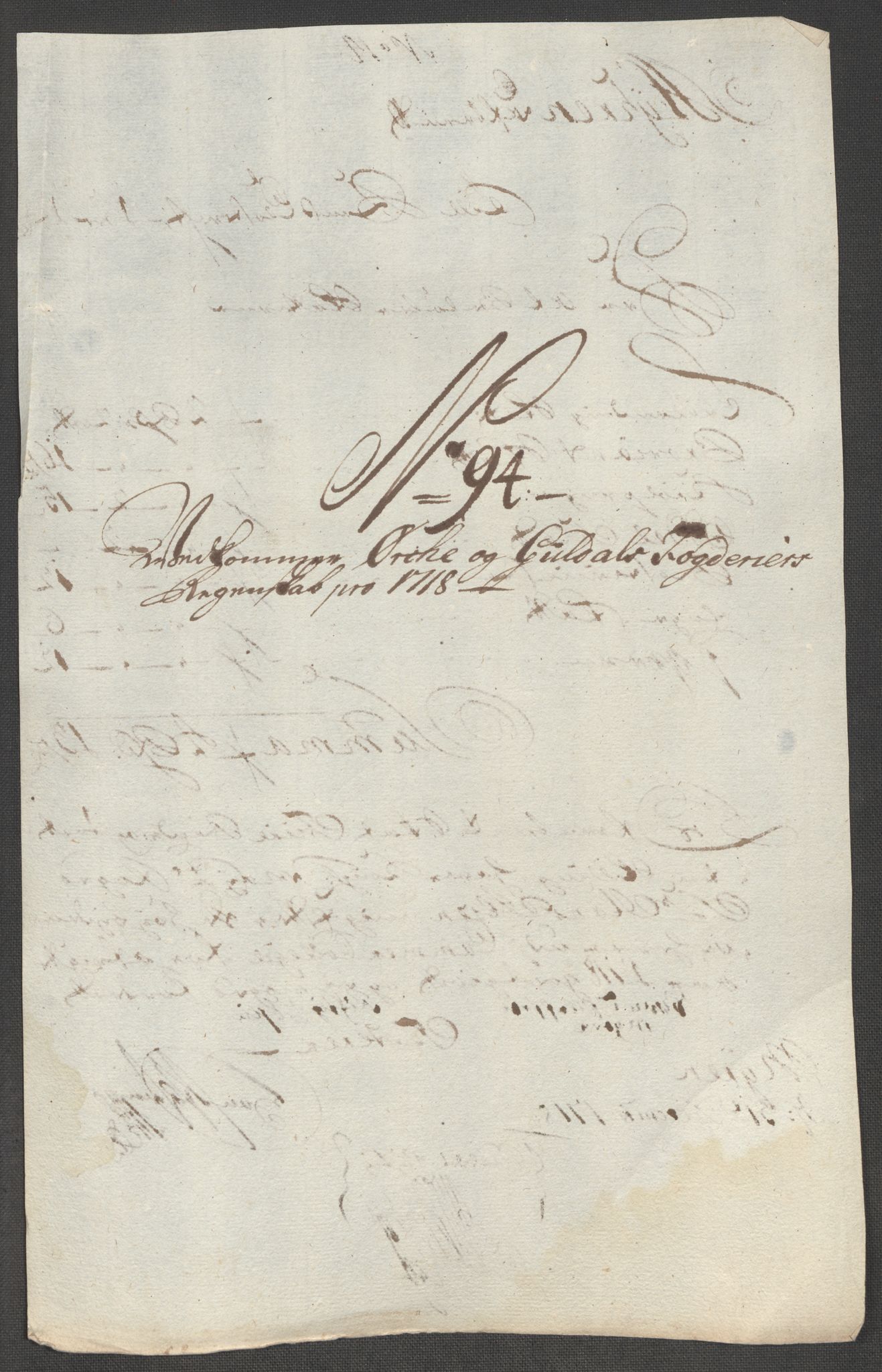 Rentekammeret inntil 1814, Reviderte regnskaper, Fogderegnskap, RA/EA-4092/R60/L3972: Fogderegnskap Orkdal og Gauldal, 1718, s. 246