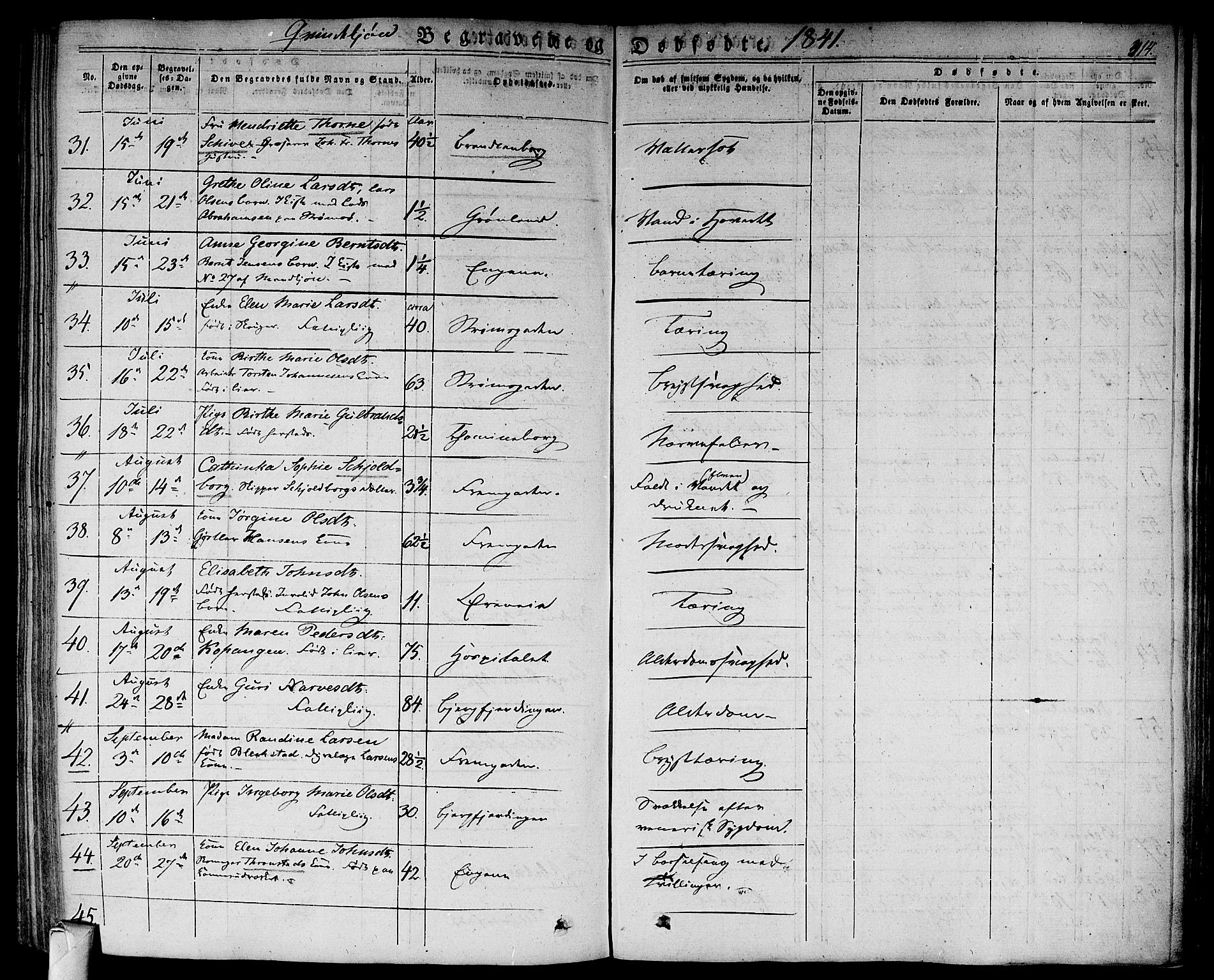 Bragernes kirkebøker, AV/SAKO-A-6/F/Fb/L0001: Ministerialbok nr. II 1, 1830-1847, s. 414