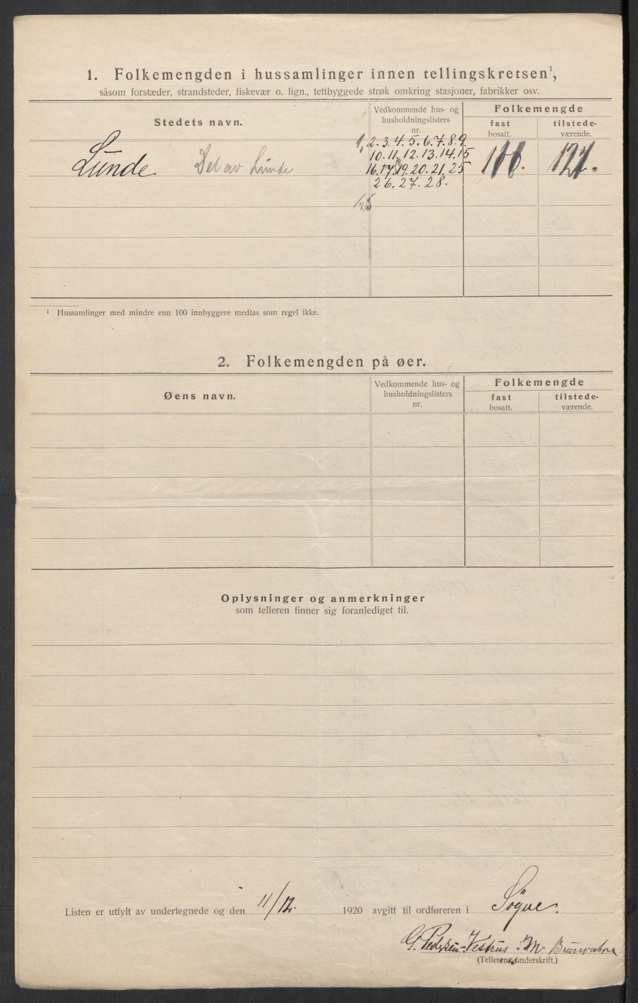 SAK, Folketelling 1920 for 1018 Søgne herred, 1920, s. 34