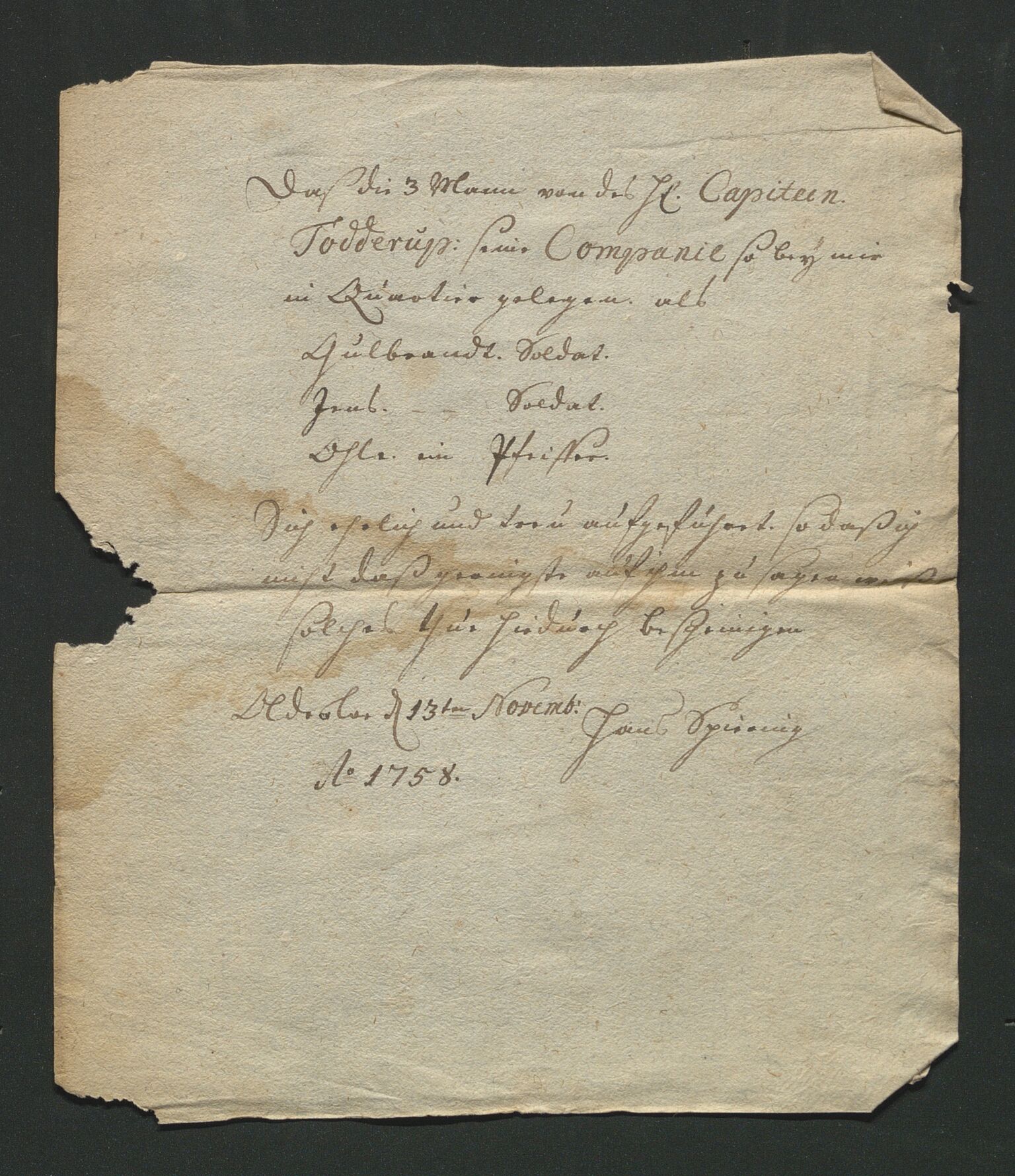 Åker i Vang, Hedmark, og familien Todderud, AV/SAH-ARK-010/J/Jc/L0002: Korrespondanse, 1753-1762, s. 204