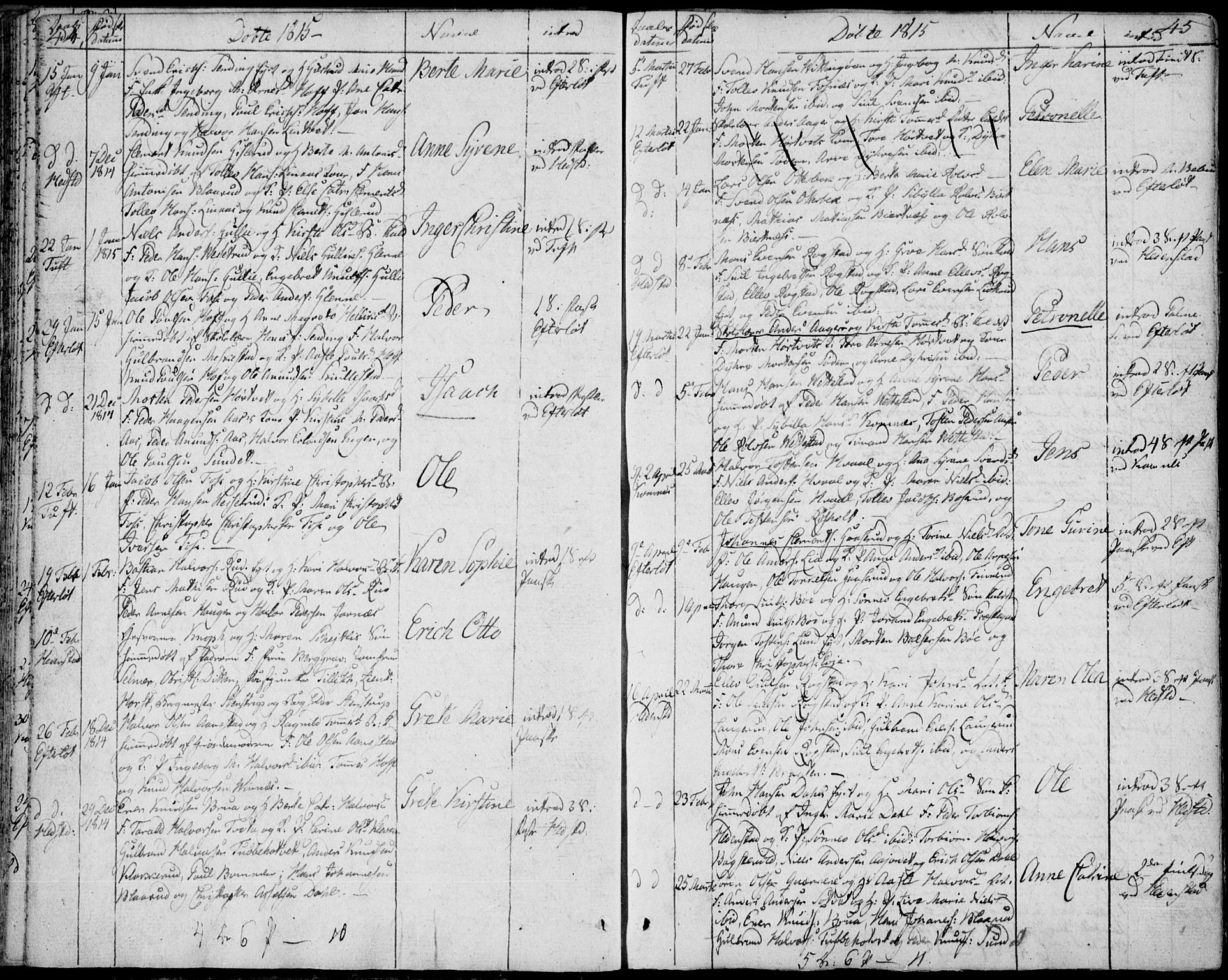 Sandsvær kirkebøker, SAKO/A-244/F/Fa/L0003: Ministerialbok nr. I 3, 1809-1817, s. 44-45
