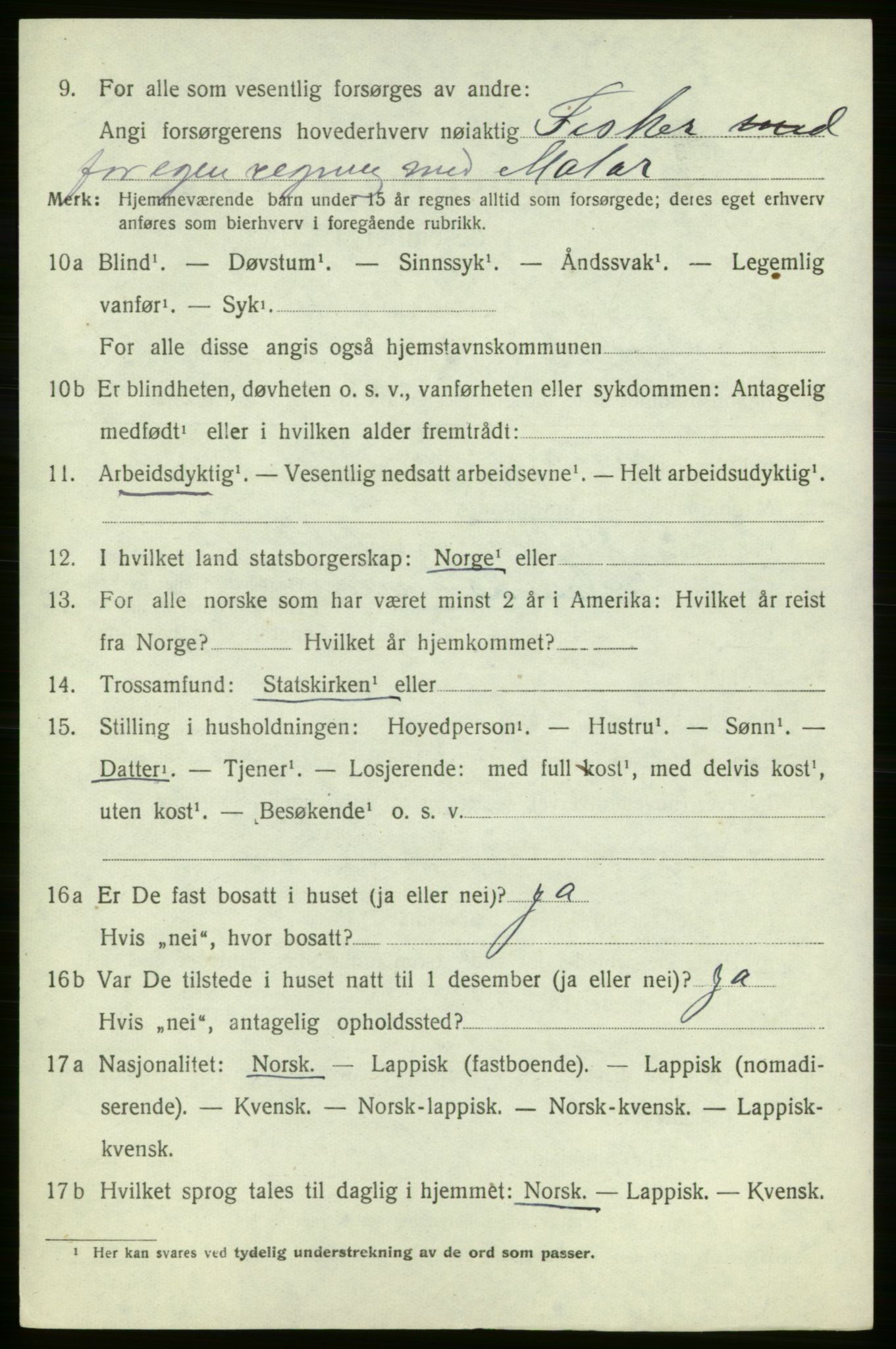 SATØ, Folketelling 1920 for 2017 Kvalsund herred, 1920, s. 619