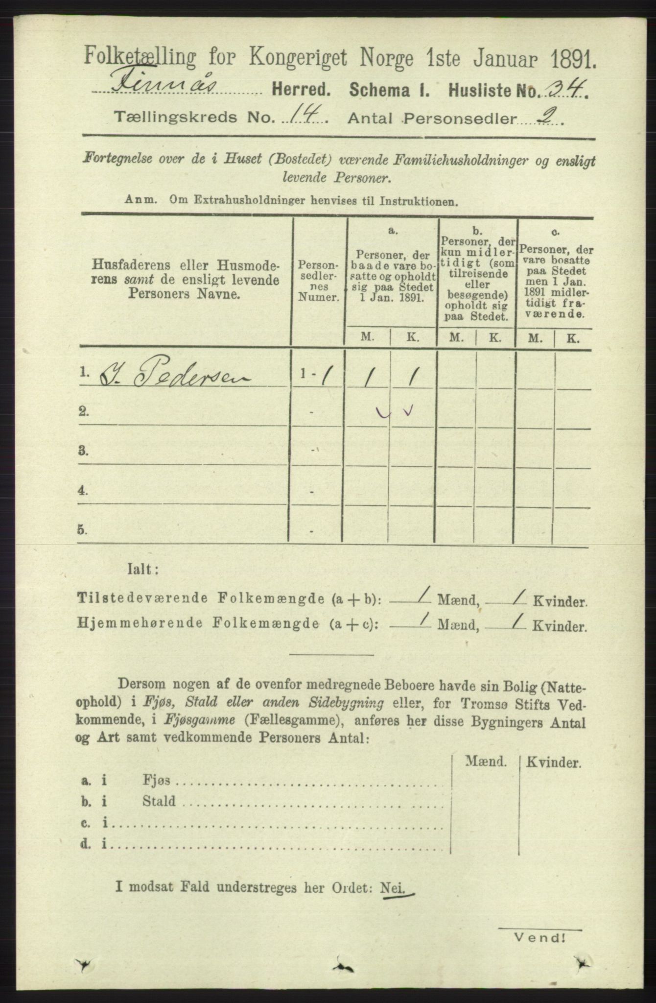 RA, Folketelling 1891 for 1218 Finnås herred, 1891, s. 5695