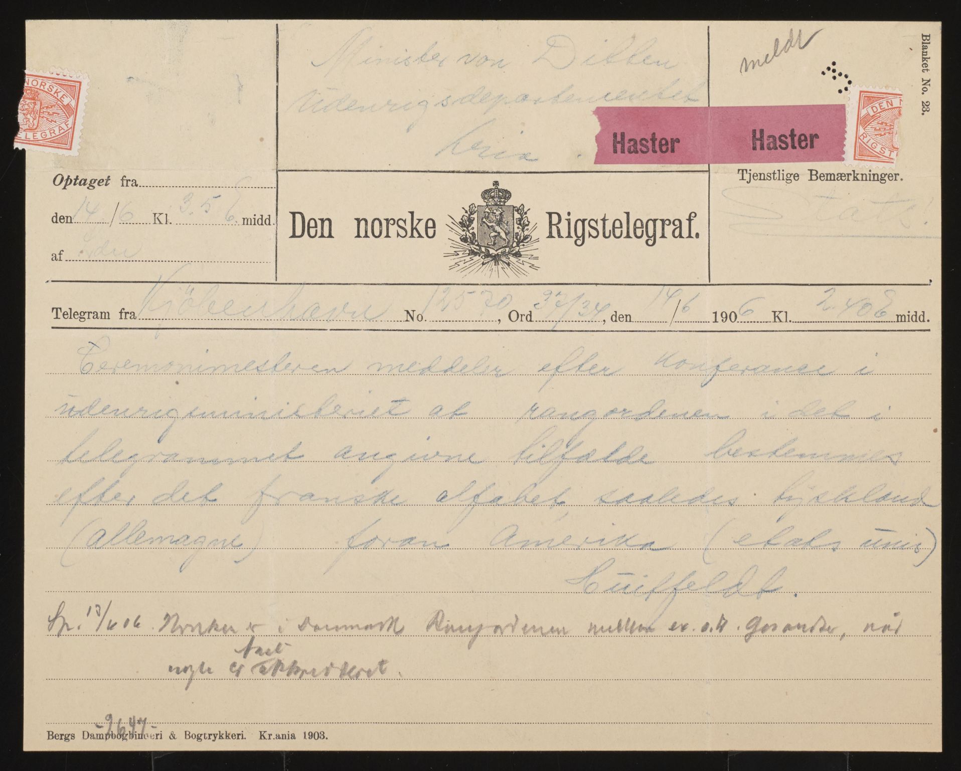 Utenriksdepartementet, AV/RA-S-2259, 1894-1906, s. 277
