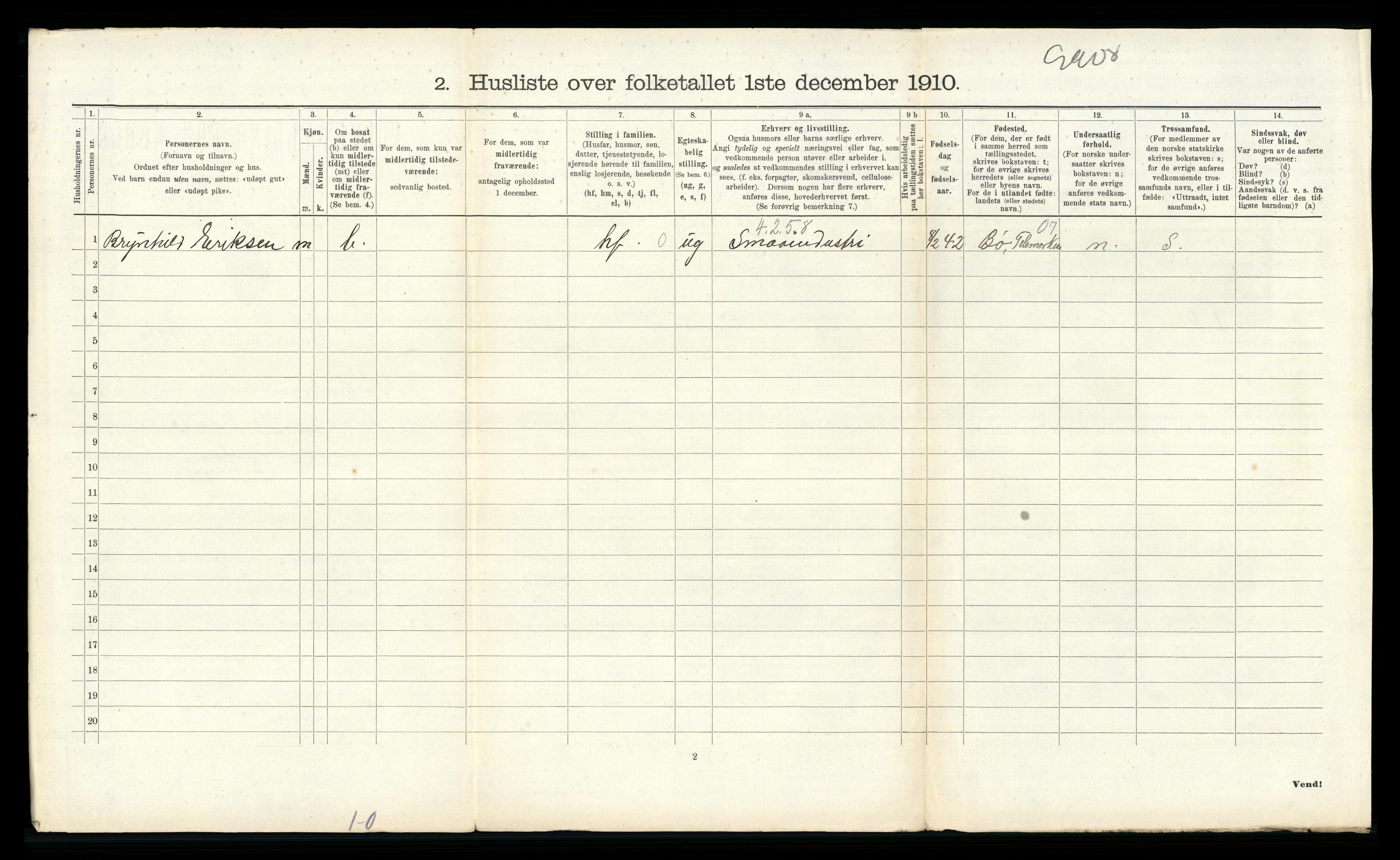 RA, Folketelling 1910 for 0818 Solum herred, 1910, s. 2210