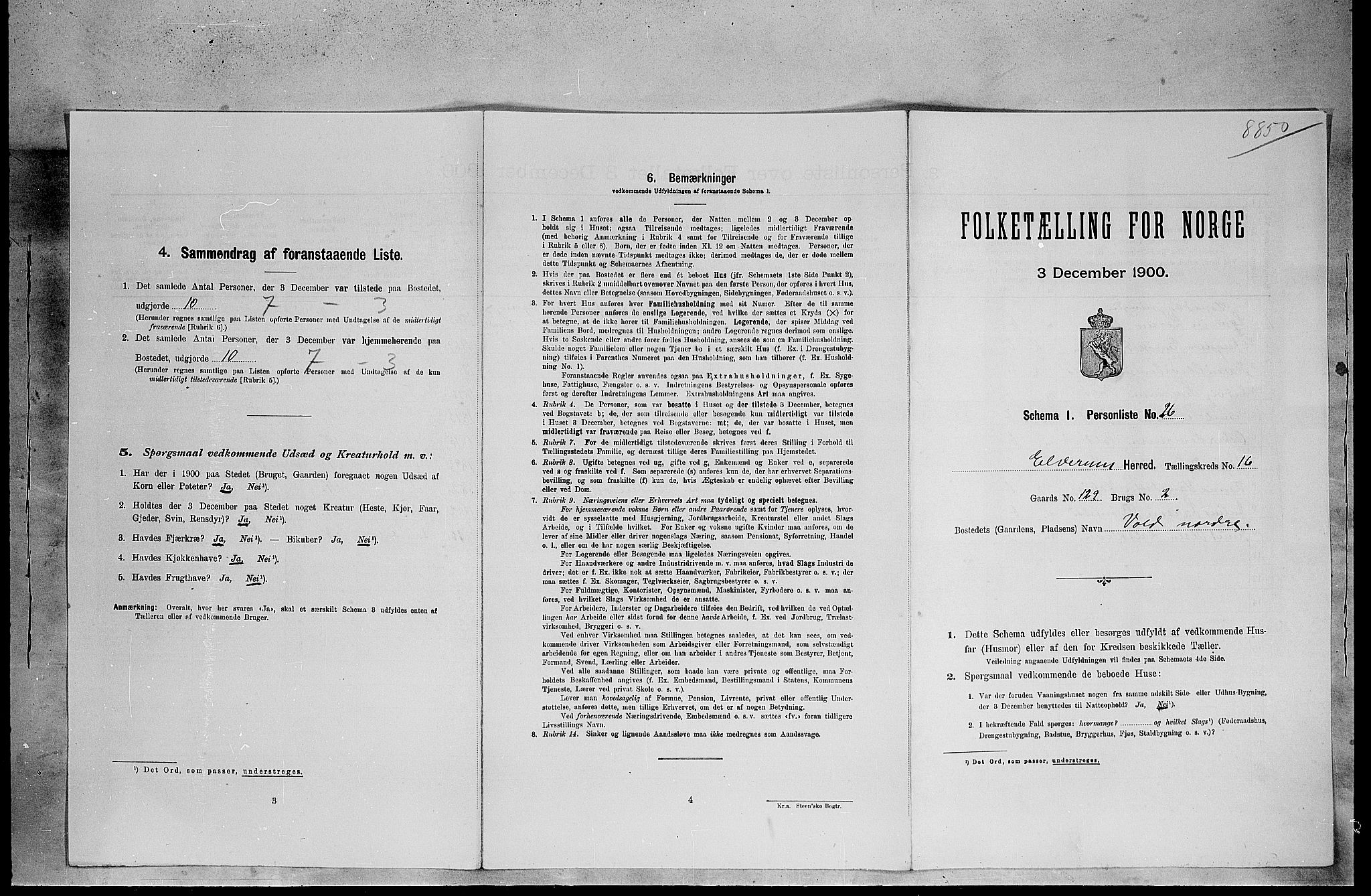 SAH, Folketelling 1900 for 0427 Elverum herred, 1900, s. 2276