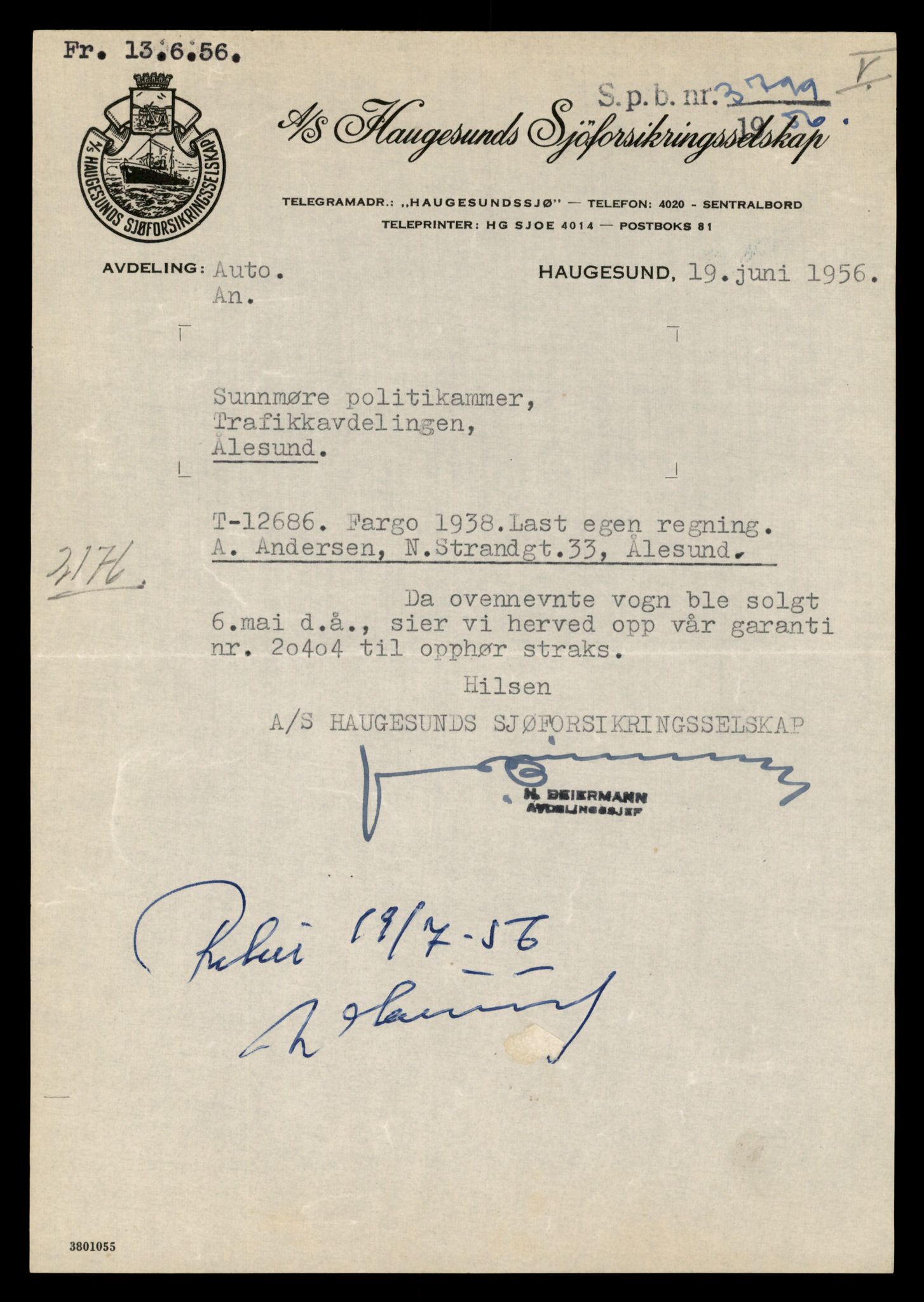 Møre og Romsdal vegkontor - Ålesund trafikkstasjon, AV/SAT-A-4099/F/Fe/L0035: Registreringskort for kjøretøy T 12653 - T 12829, 1927-1998, s. 589