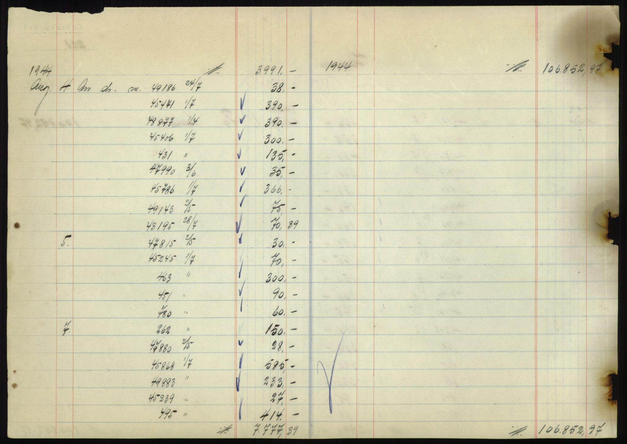 Forsvarsdepartementet, 10. kontor / Oppgjørskontoret, AV/RA-RAFA-1225/D/Db/L0180: Lista oppgjørskontor, 1942-1952, s. 2182
