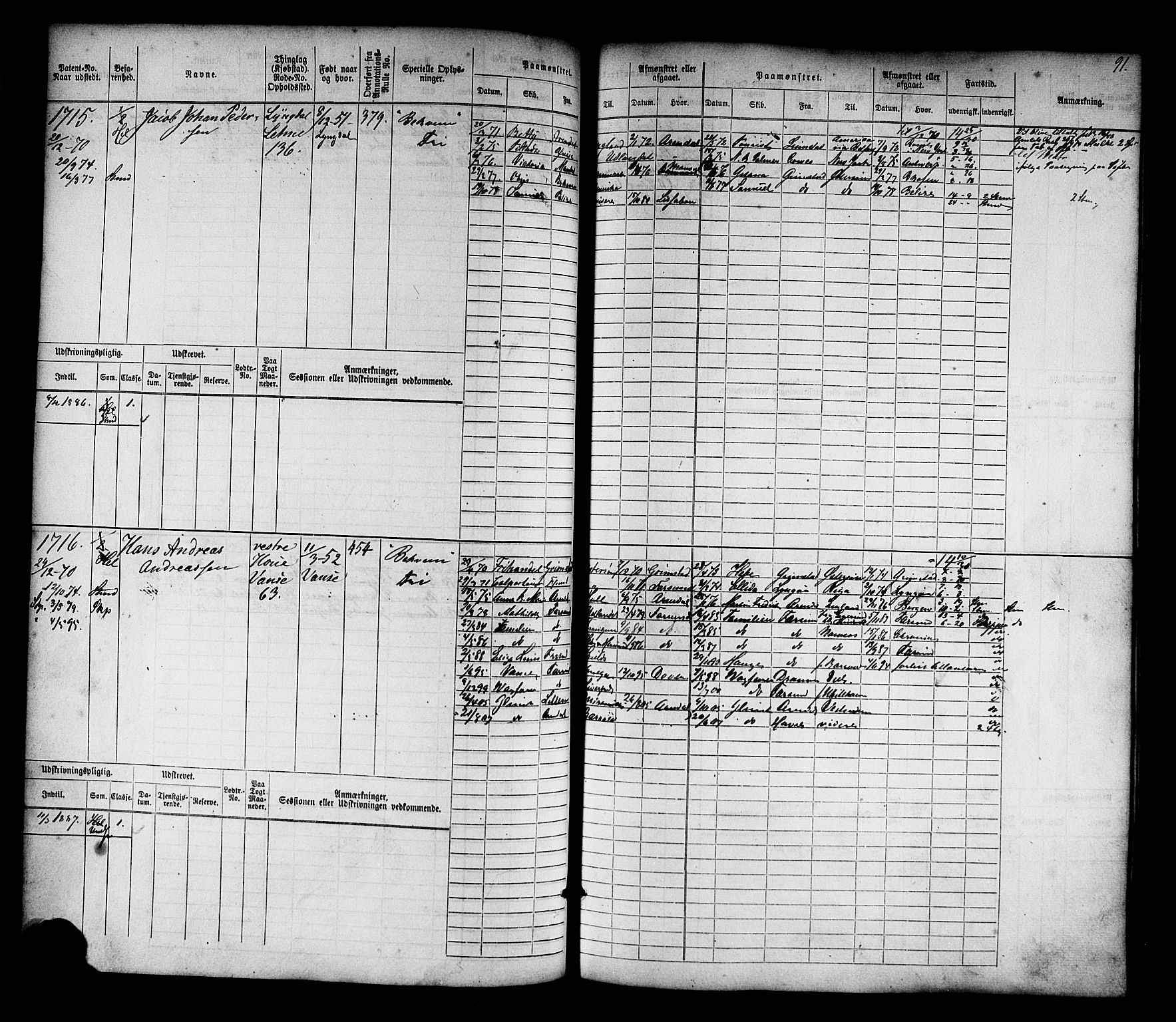 Farsund mønstringskrets, AV/SAK-2031-0017/F/Fb/L0017: Hovedrulle nr 1537-2300, Z-9, 1868-1904, s. 93