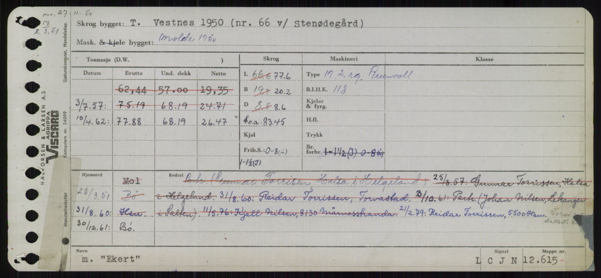 Sjøfartsdirektoratet med forløpere, Skipsmålingen, RA/S-1627/H/Ha/L0002/0001: Fartøy, Eik-Hill / Fartøy, Eik-F, s. 37