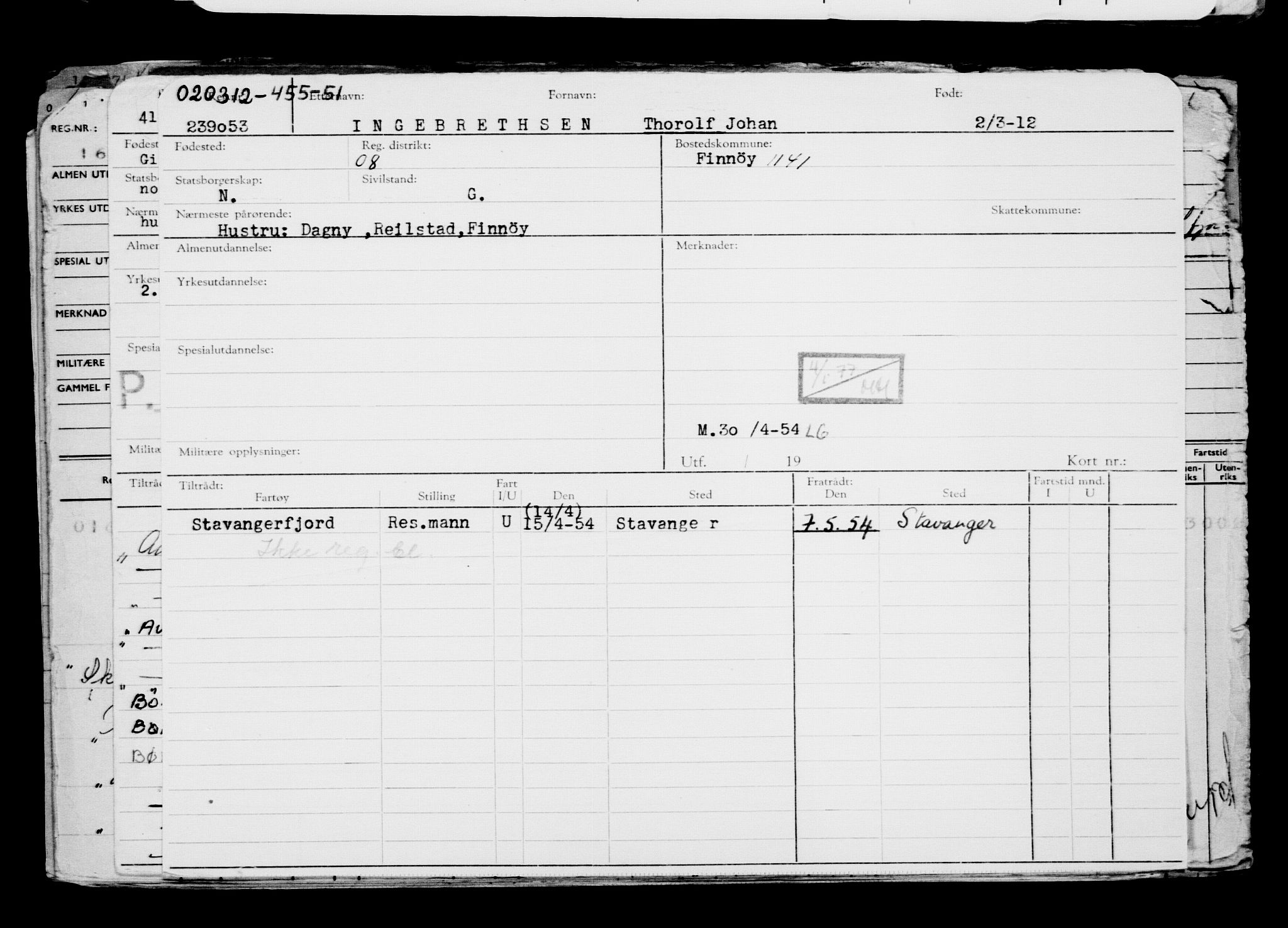 Direktoratet for sjømenn, AV/RA-S-3545/G/Gb/L0103: Hovedkort, 1912, s. 23