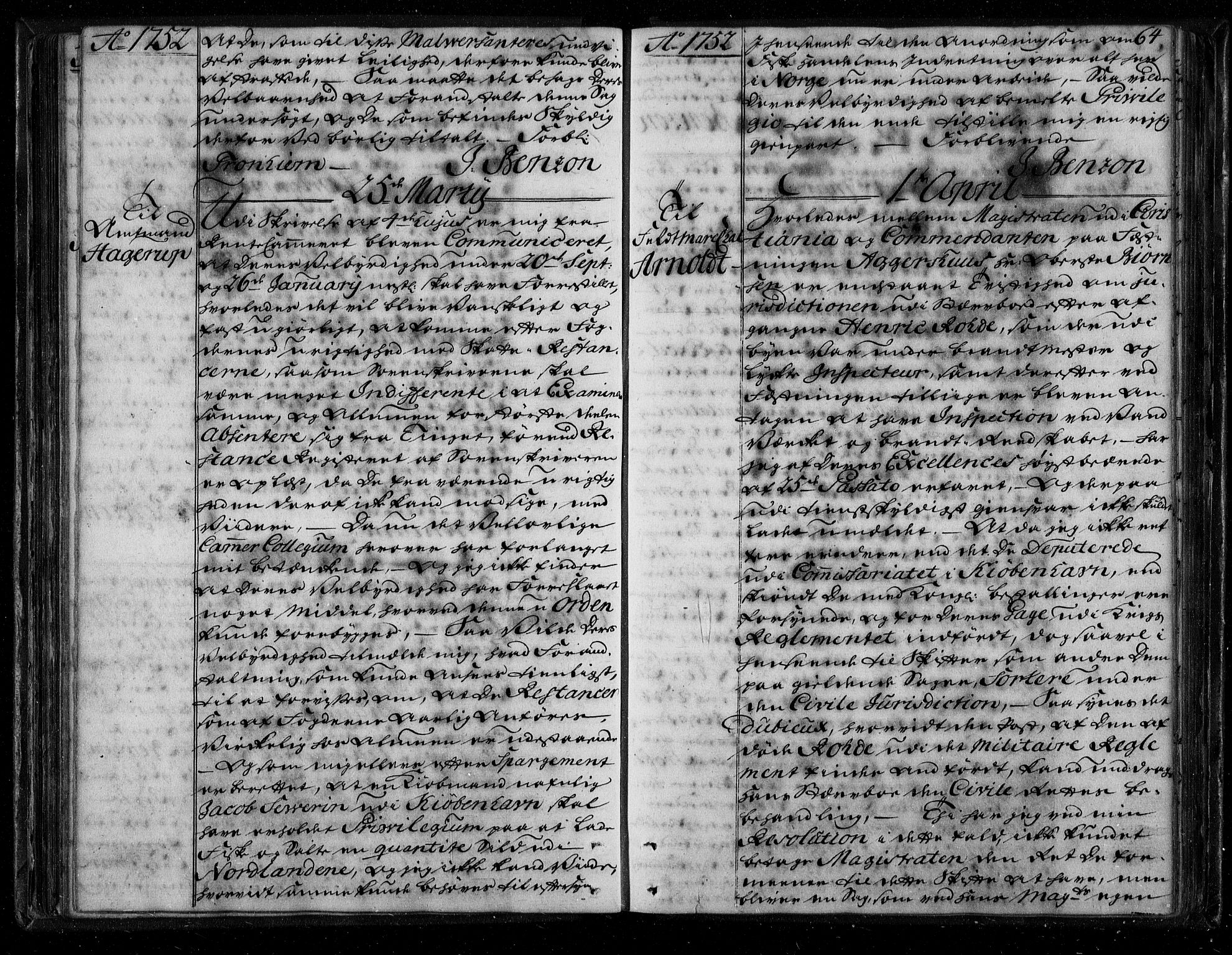 Stattholderembetet 1572-1771, AV/RA-EA-2870/Bf/L0001: Stattholderprotokoll (allmenn kopibok), 1751-1753, s. 63b-64a