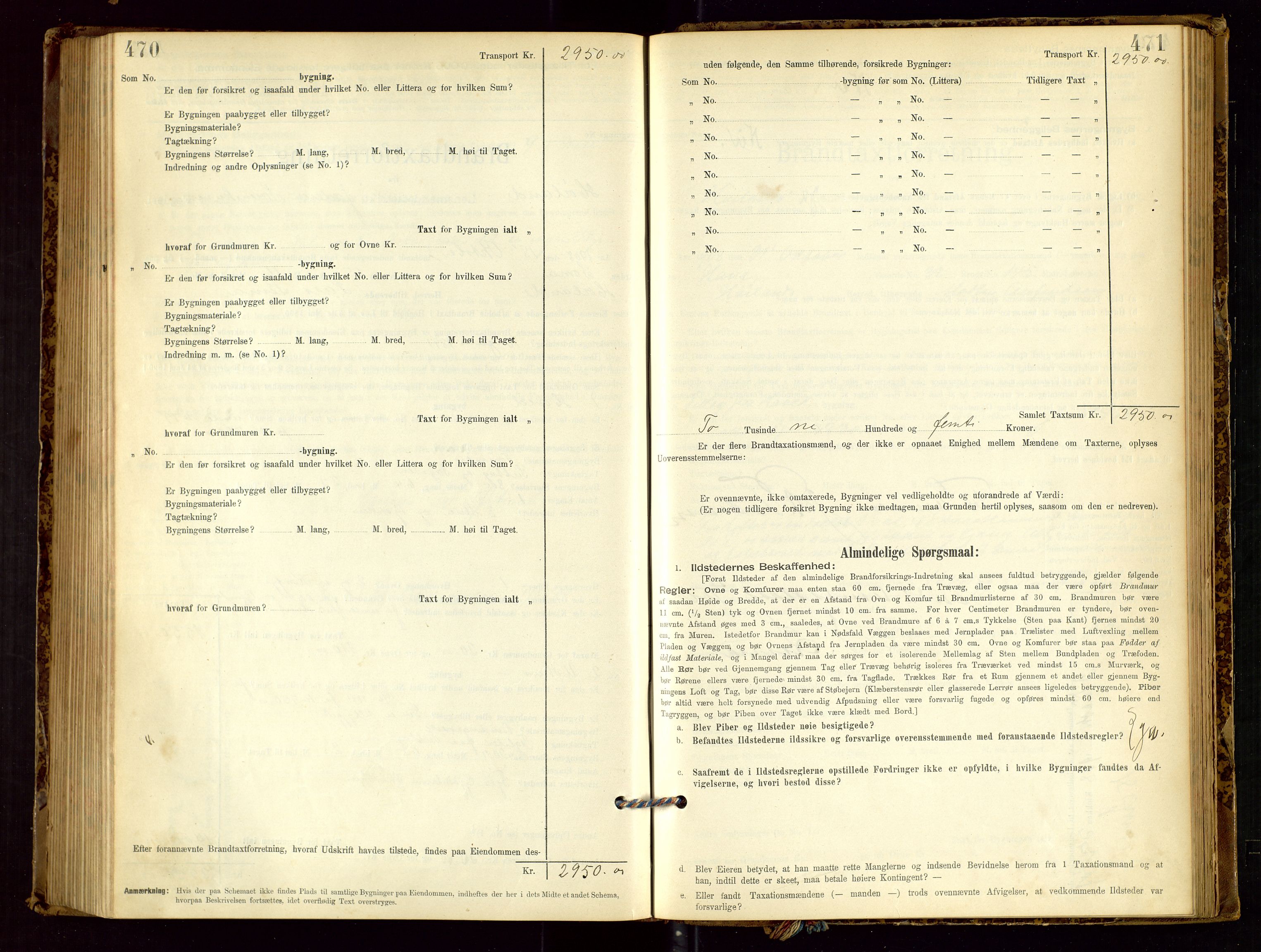 Høyland/Sandnes lensmannskontor, AV/SAST-A-100166/Gob/L0001: "Brandtaxtprotokol", 1890-1913, s. 470-471