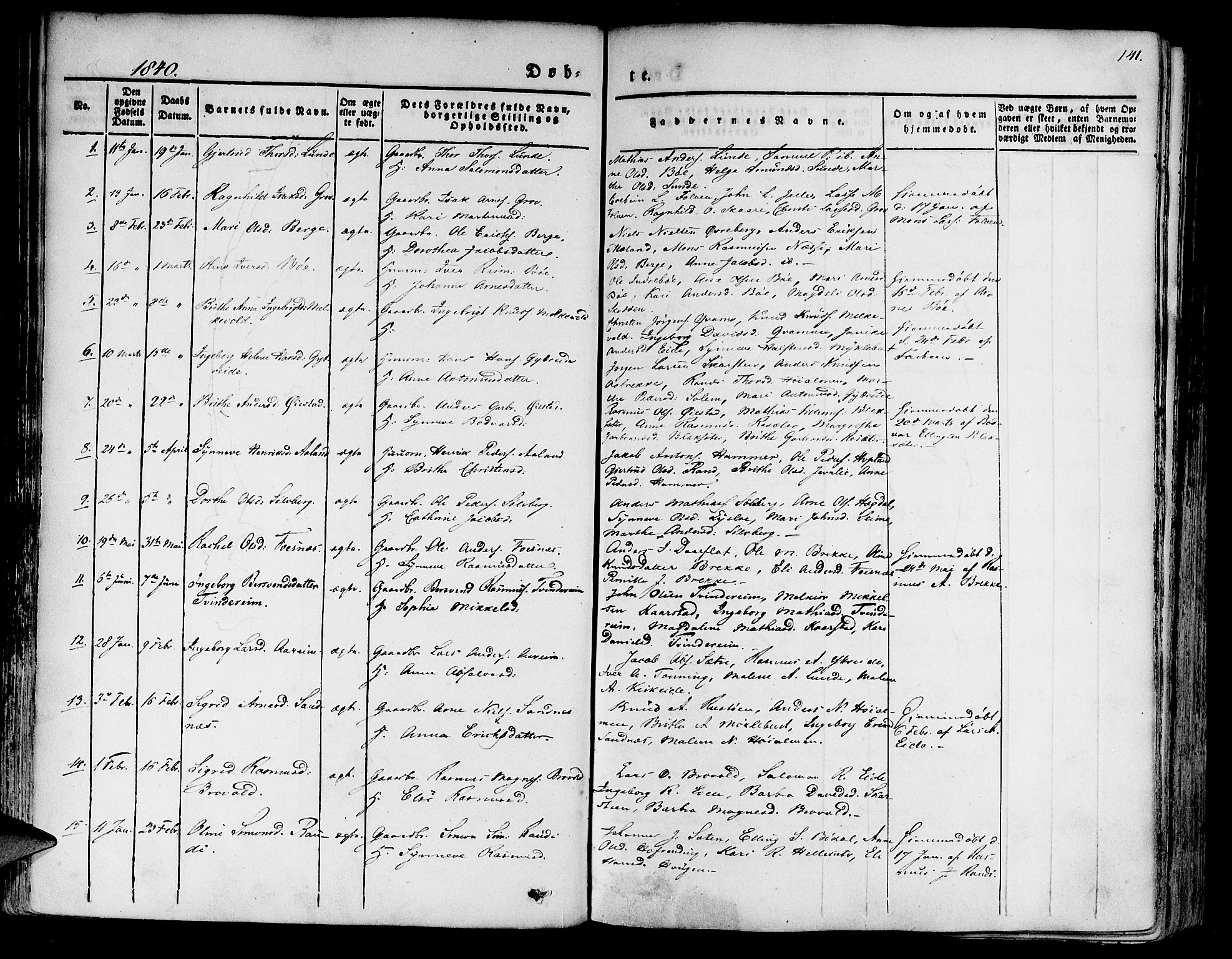 Innvik sokneprestembete, AV/SAB-A-80501: Ministerialbok nr. A 4I, 1831-1846, s. 141