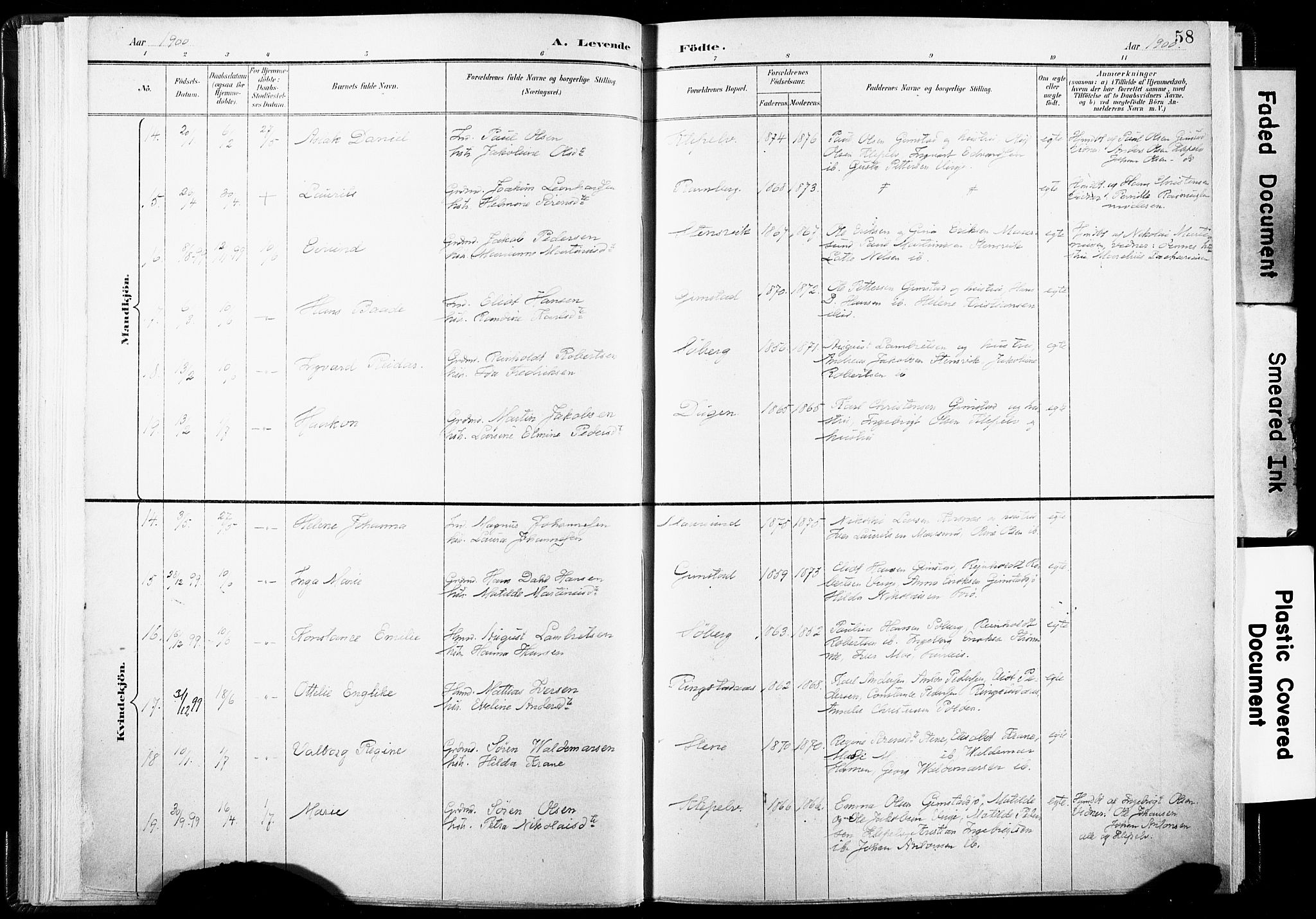 Ministerialprotokoller, klokkerbøker og fødselsregistre - Nordland, SAT/A-1459/891/L1304: Ministerialbok nr. 891A09, 1895-1921, s. 58