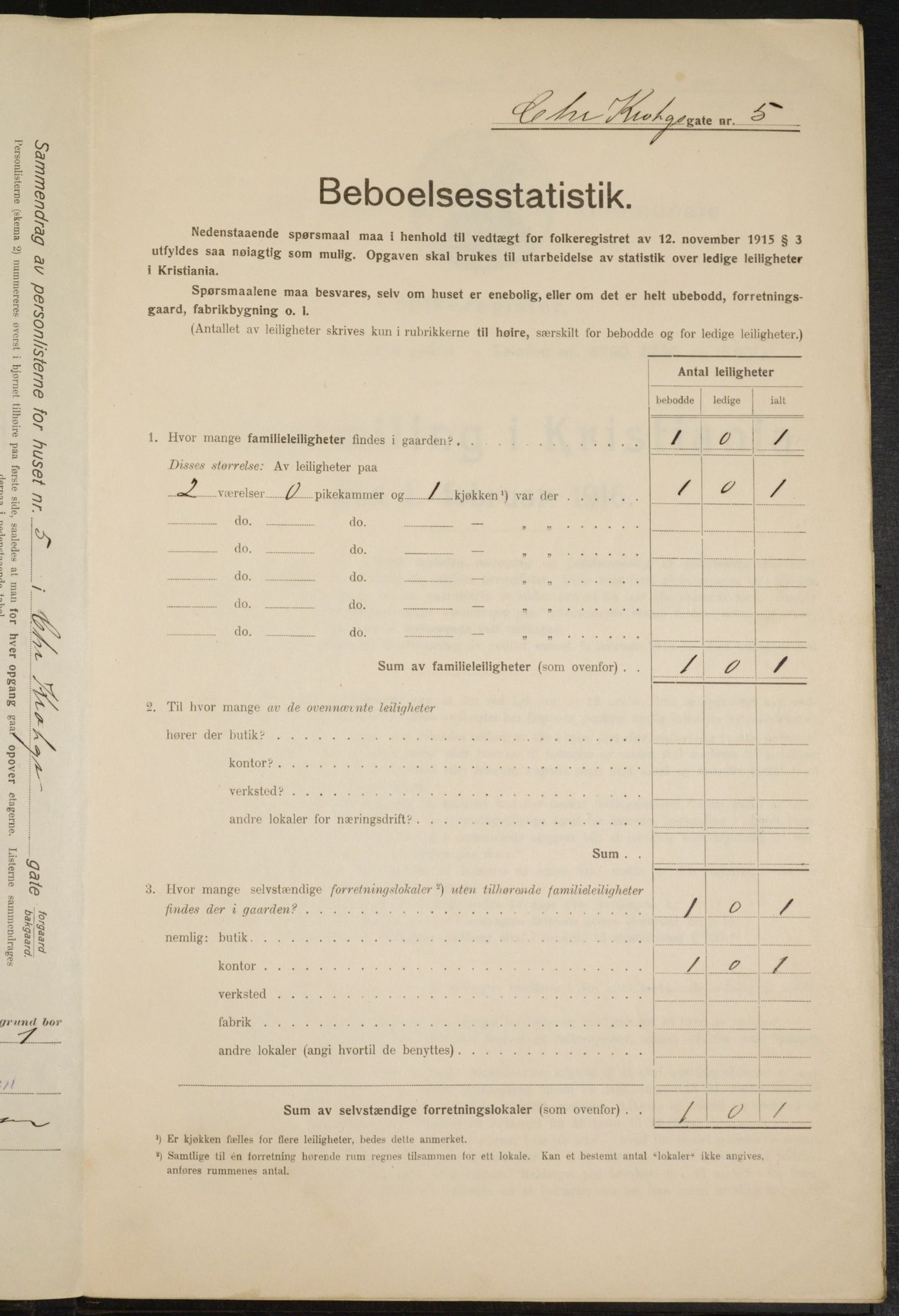 OBA, Kommunal folketelling 1.2.1916 for Kristiania, 1916, s. 11842