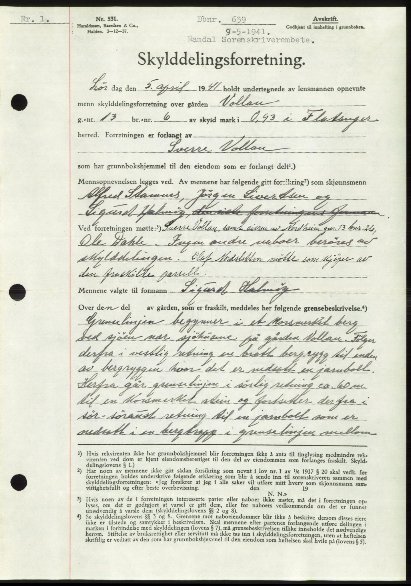 Namdal sorenskriveri, SAT/A-4133/1/2/2C: Pantebok nr. -, 1940-1941, Tingl.dato: 09.05.1941