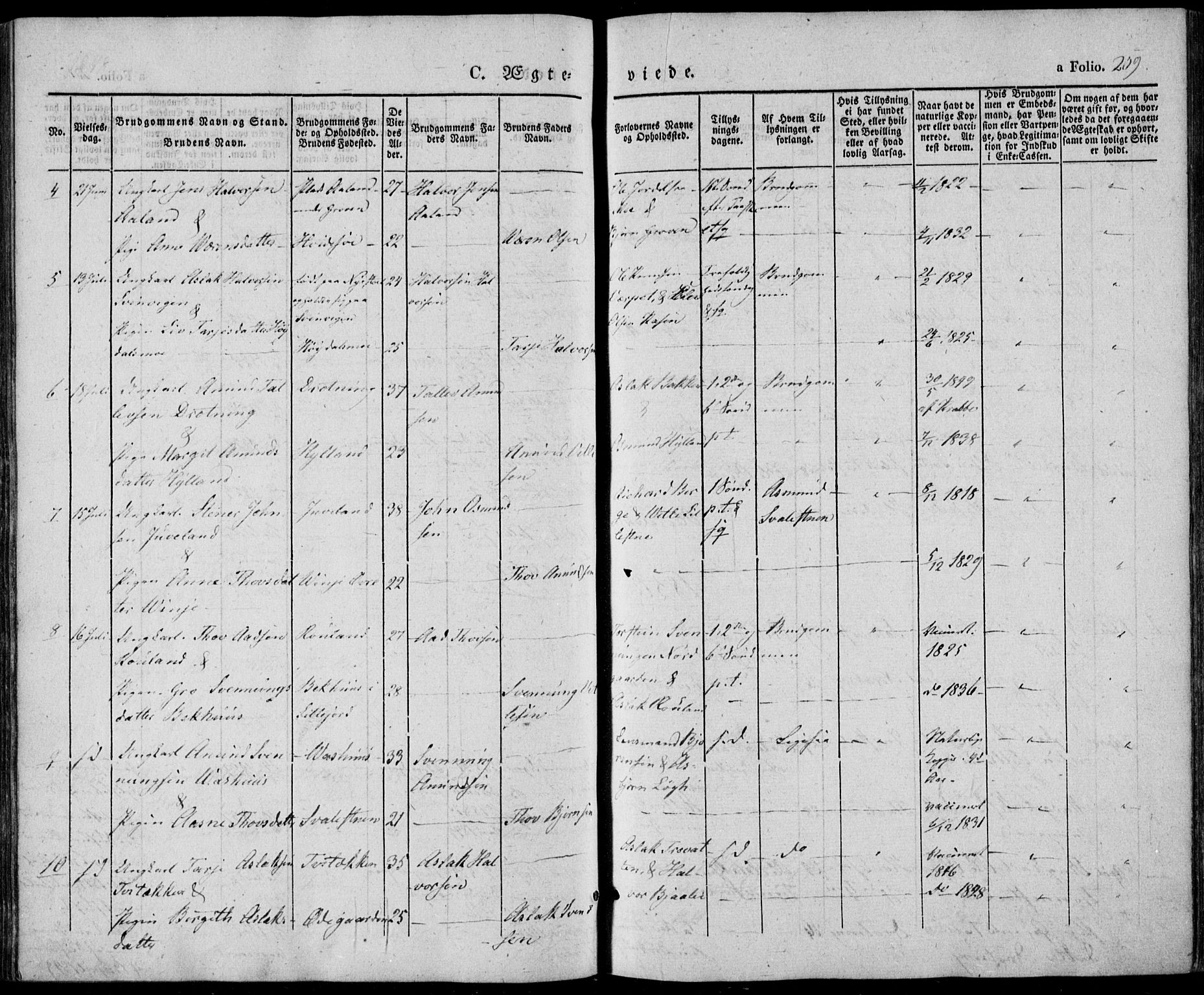 Vinje kirkebøker, AV/SAKO-A-312/F/Fa/L0004: Ministerialbok nr. I 4, 1843-1869, s. 259