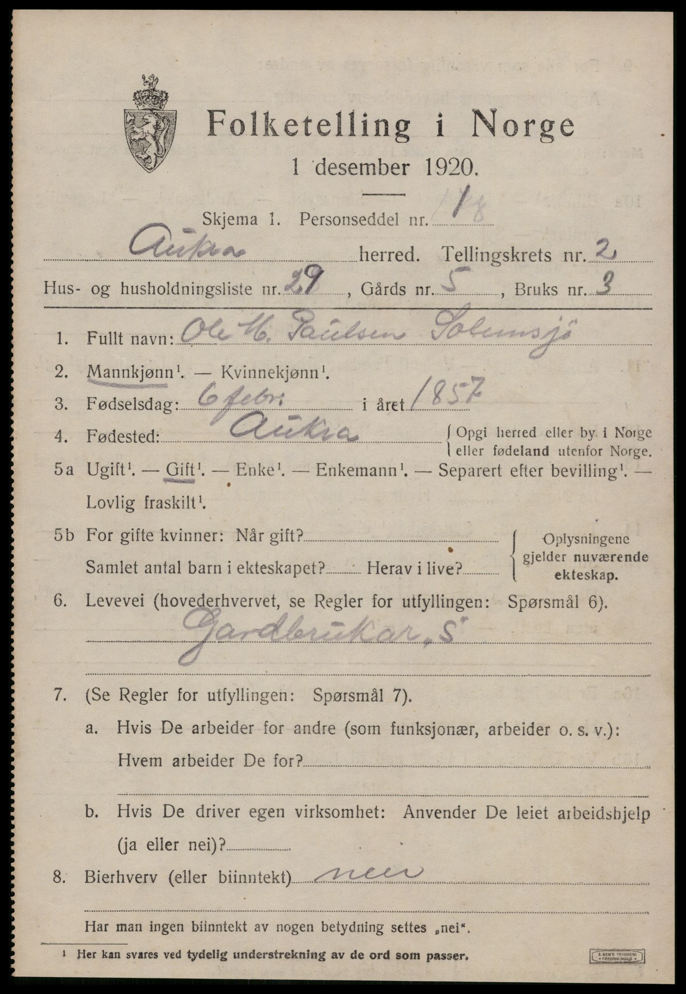 SAT, Folketelling 1920 for 1545 Aukra herred, 1920, s. 1969