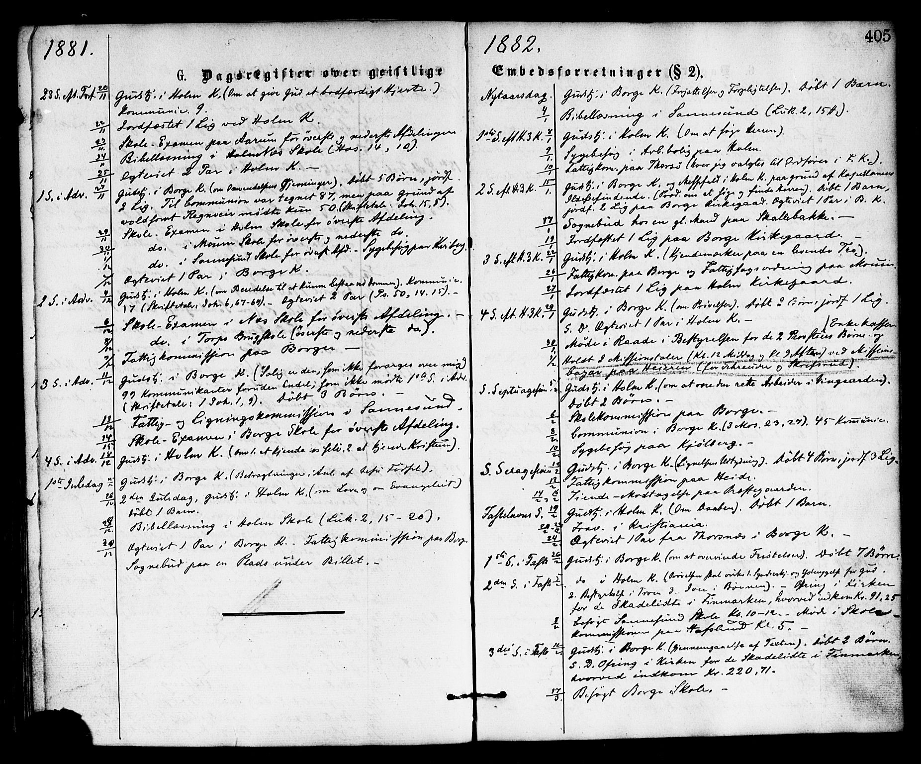 Borge prestekontor Kirkebøker, AV/SAO-A-10903/F/Fa/L0007: Ministerialbok nr. I 7, 1875-1886, s. 405