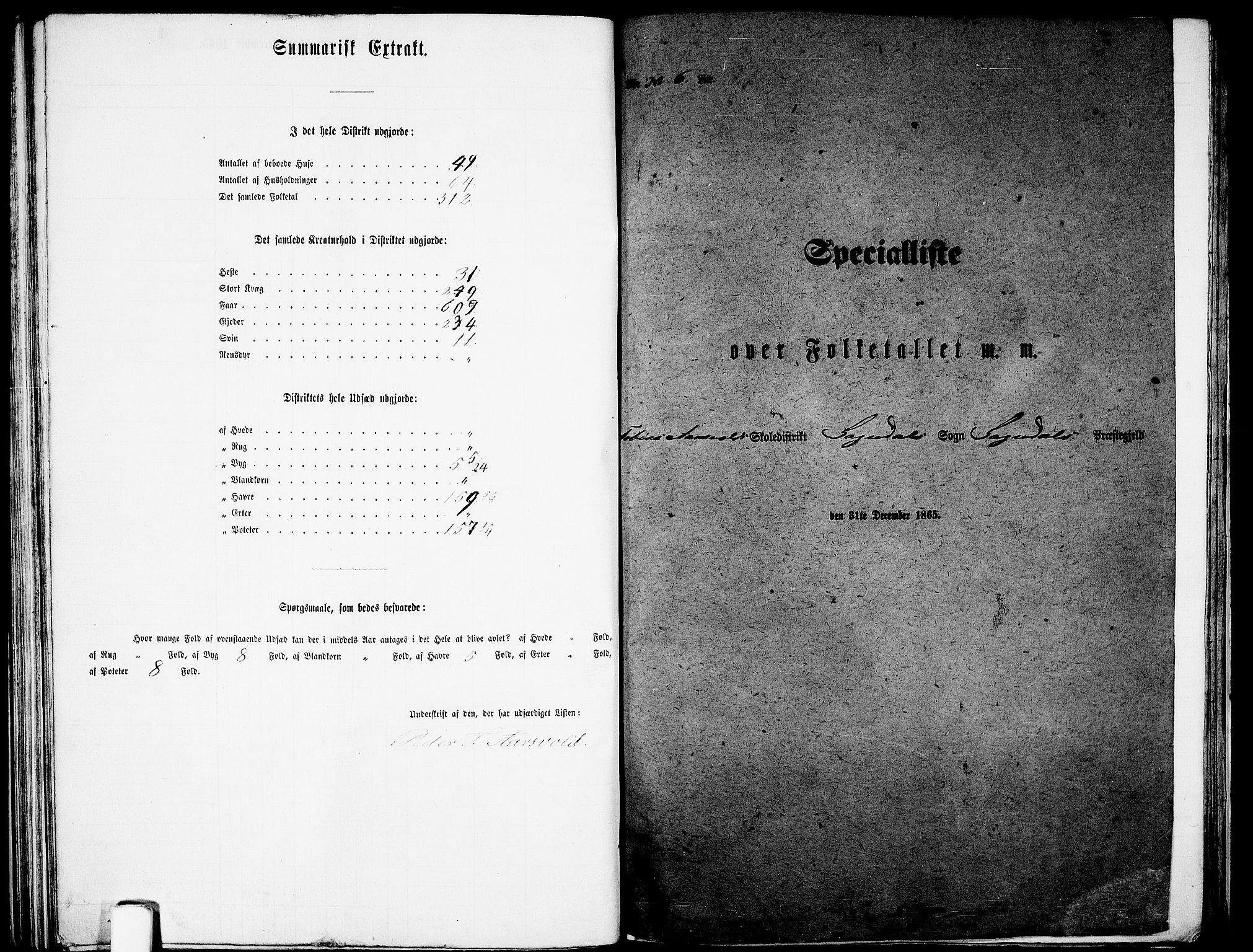 RA, Folketelling 1865 for 1111P Sokndal prestegjeld, 1865, s. 67