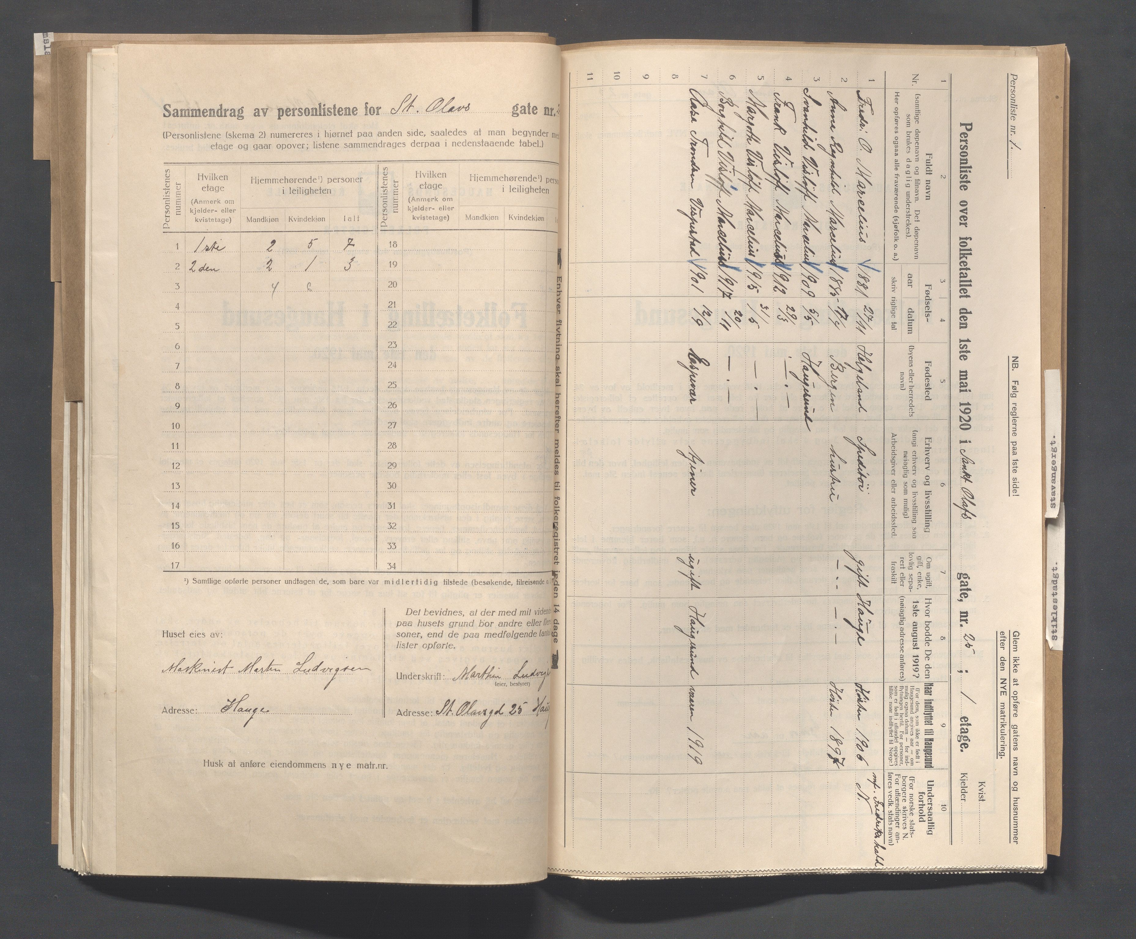 IKAR, Kommunal folketelling 1.5.1920 for Haugesund, 1920, s. 4074