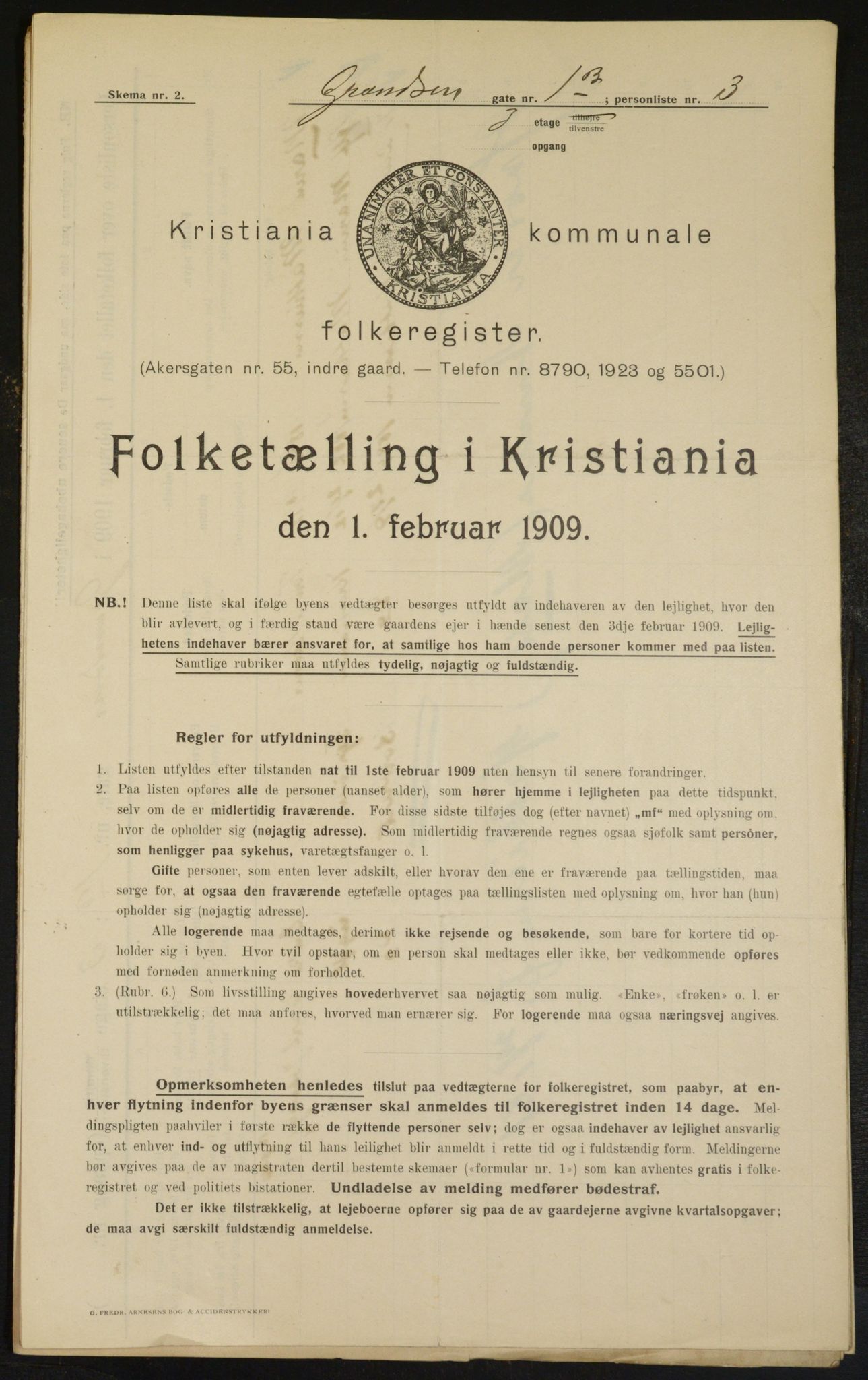 OBA, Kommunal folketelling 1.2.1909 for Kristiania kjøpstad, 1909, s. 26967