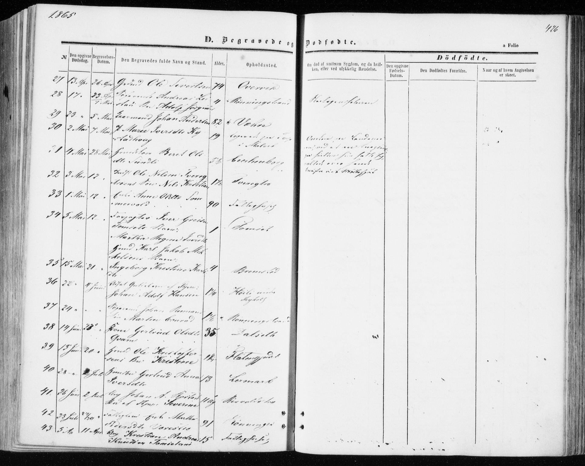 Ministerialprotokoller, klokkerbøker og fødselsregistre - Sør-Trøndelag, SAT/A-1456/606/L0292: Ministerialbok nr. 606A07, 1856-1865, s. 426