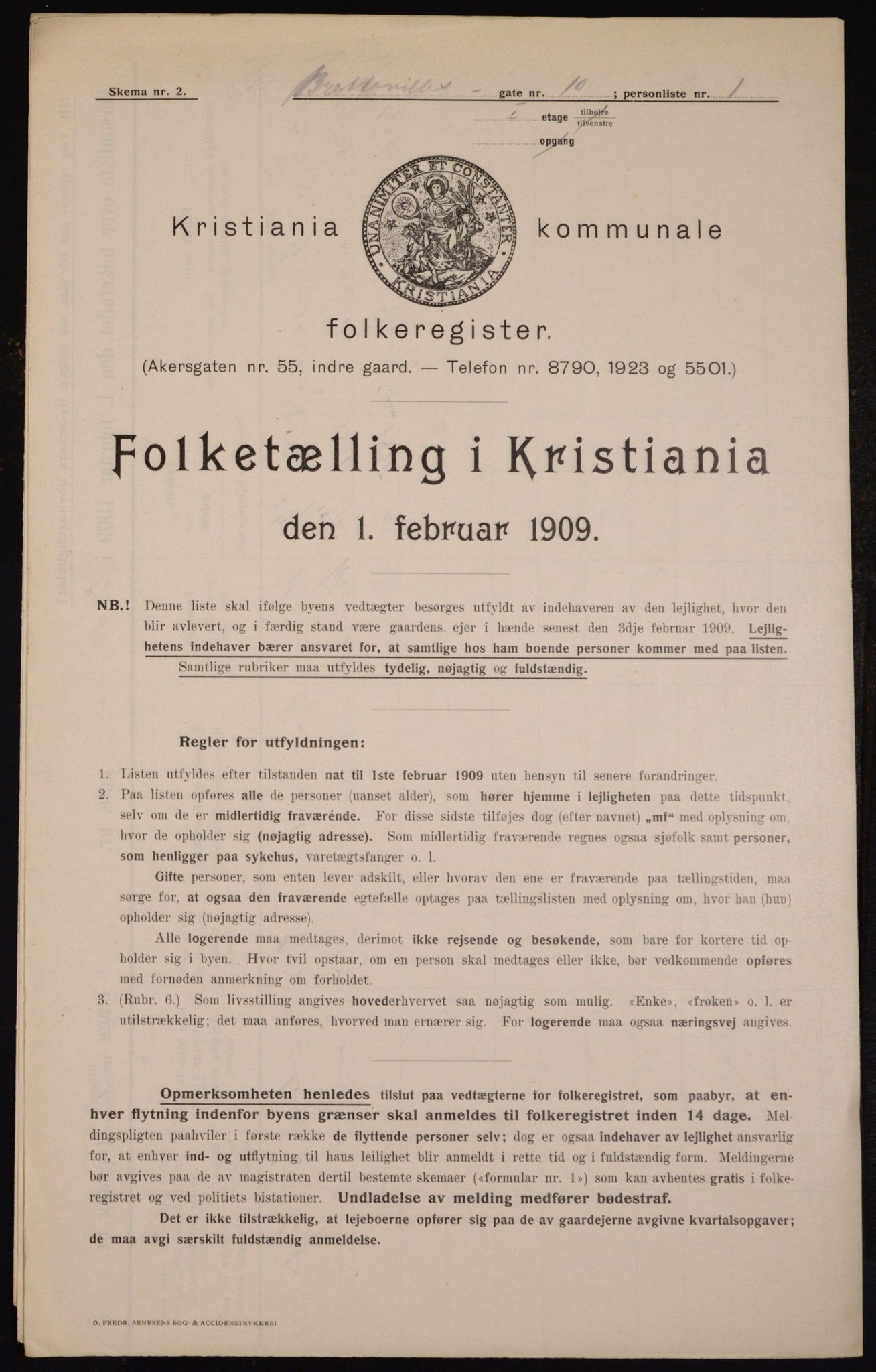 OBA, Kommunal folketelling 1.2.1909 for Kristiania kjøpstad, 1909, s. 8184