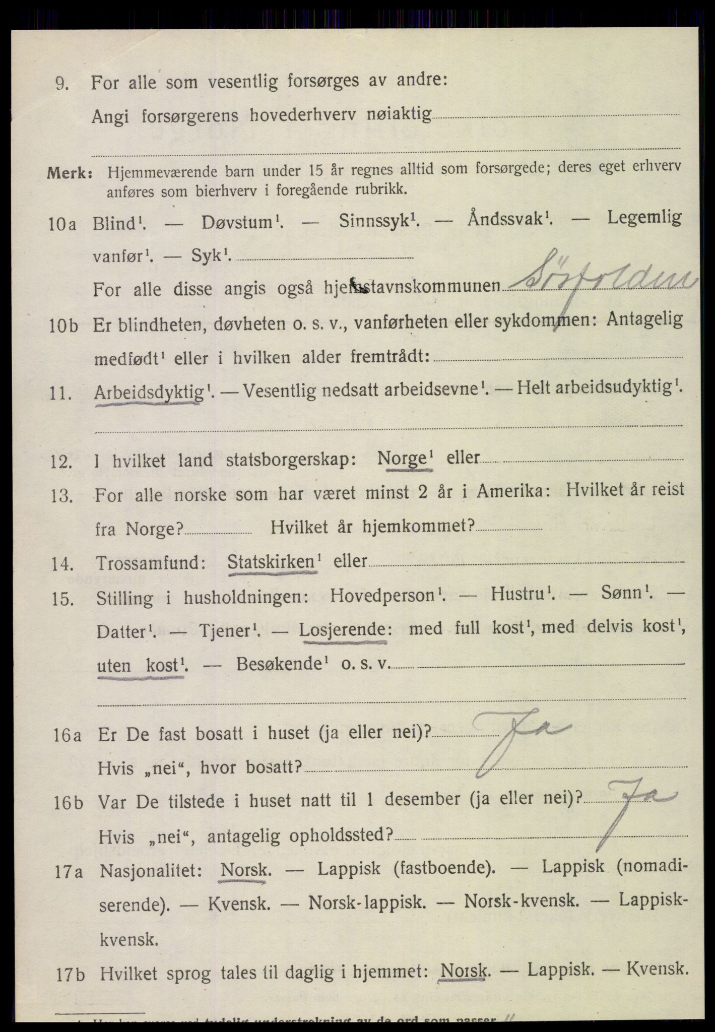SAT, Folketelling 1920 for 1841 Fauske herred, 1920, s. 7023