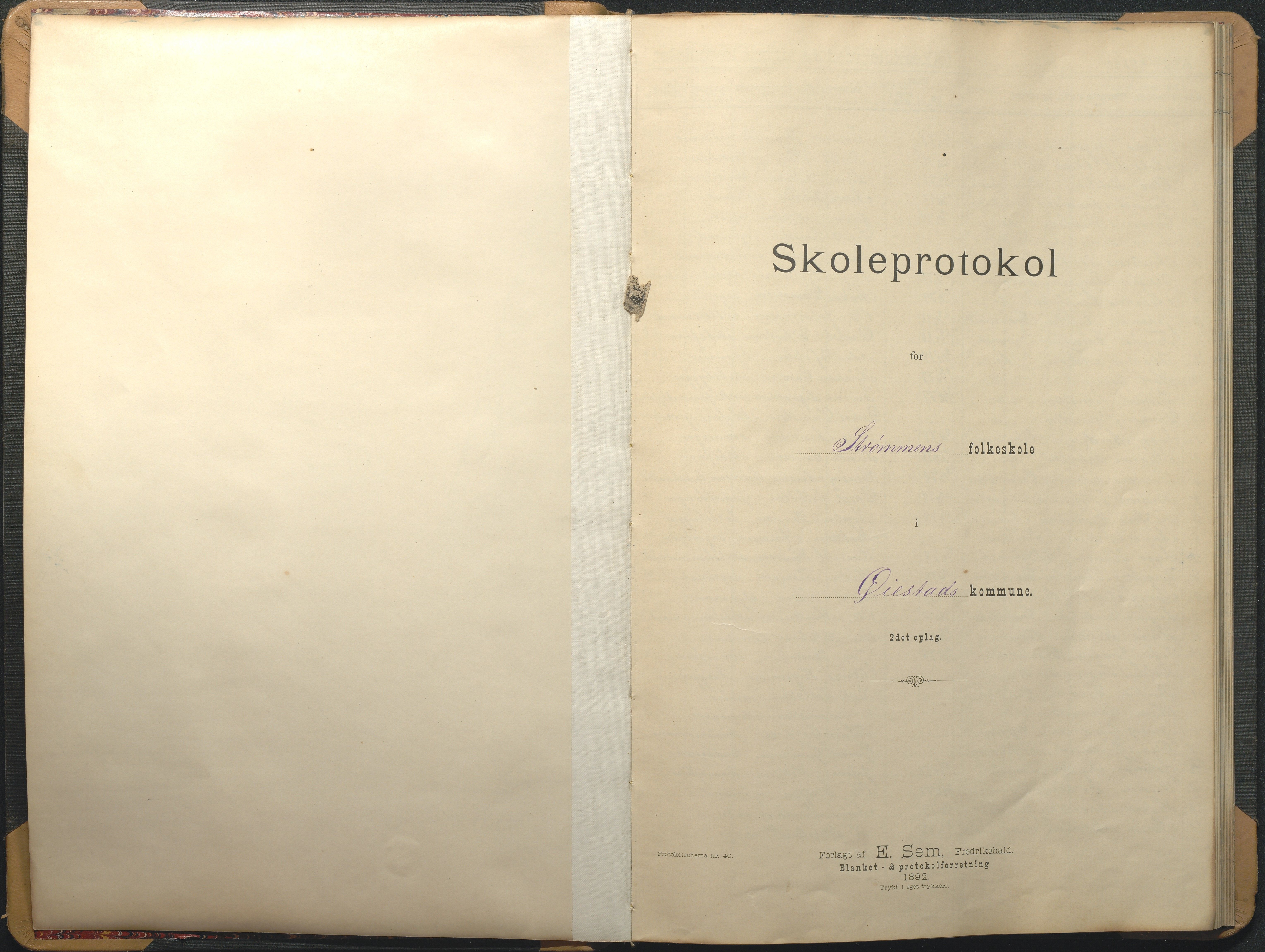 Øyestad kommune frem til 1979, AAKS/KA0920-PK/06/06G/L0009: Skoleprotokoll, 1891-1902