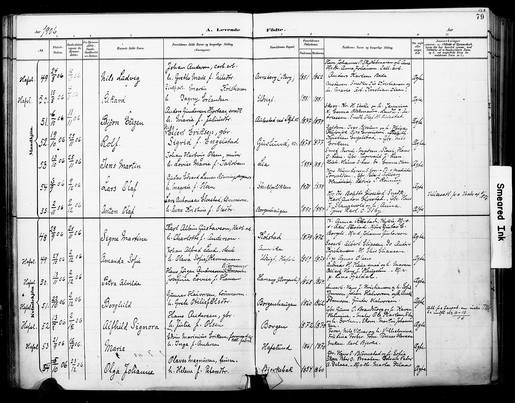 Skjeberg prestekontor Kirkebøker, AV/SAO-A-10923/F/Fa/L0010: Ministerialbok nr. I 10, 1898-1911, s. 79