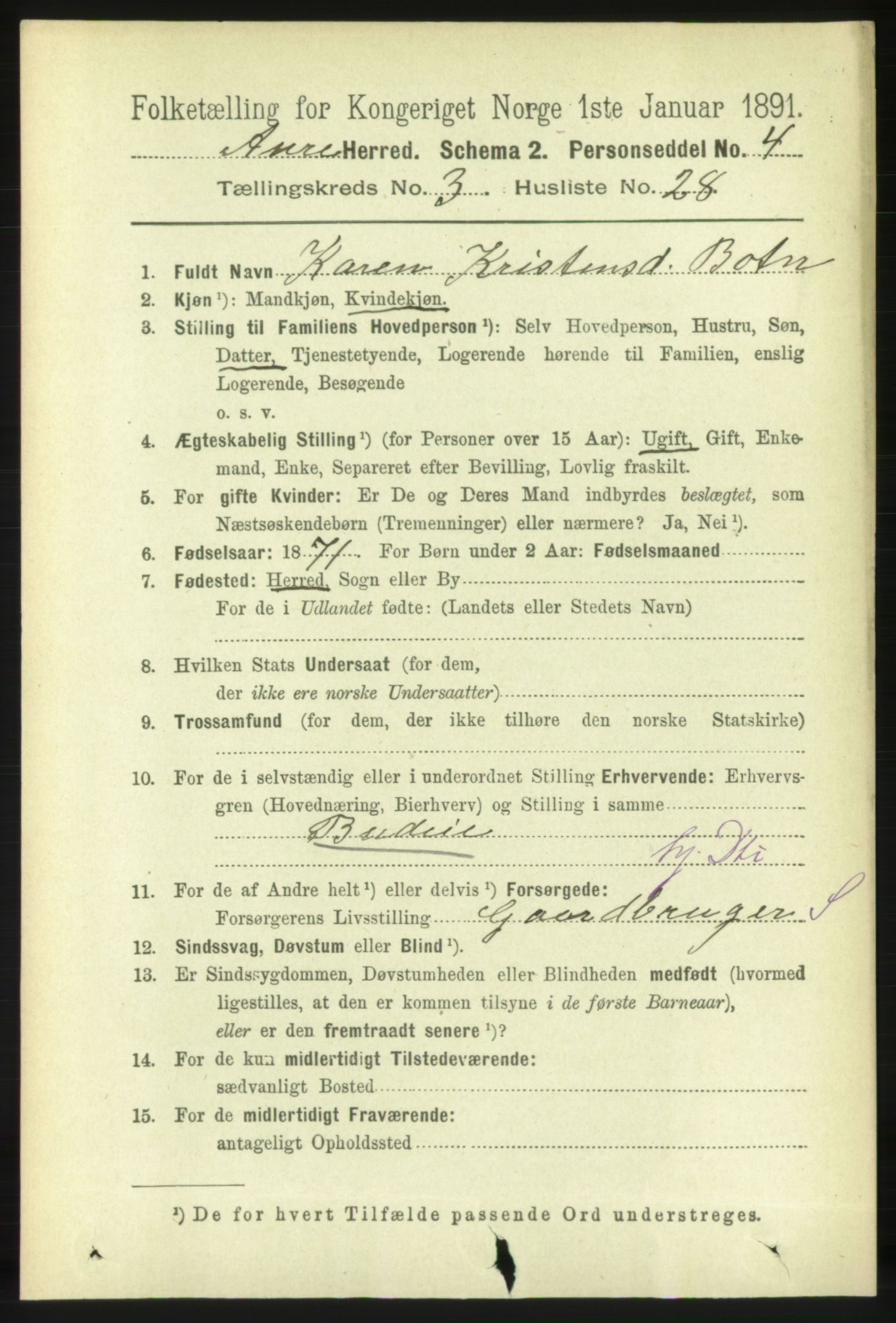 RA, Folketelling 1891 for 1569 Aure herred, 1891, s. 1753