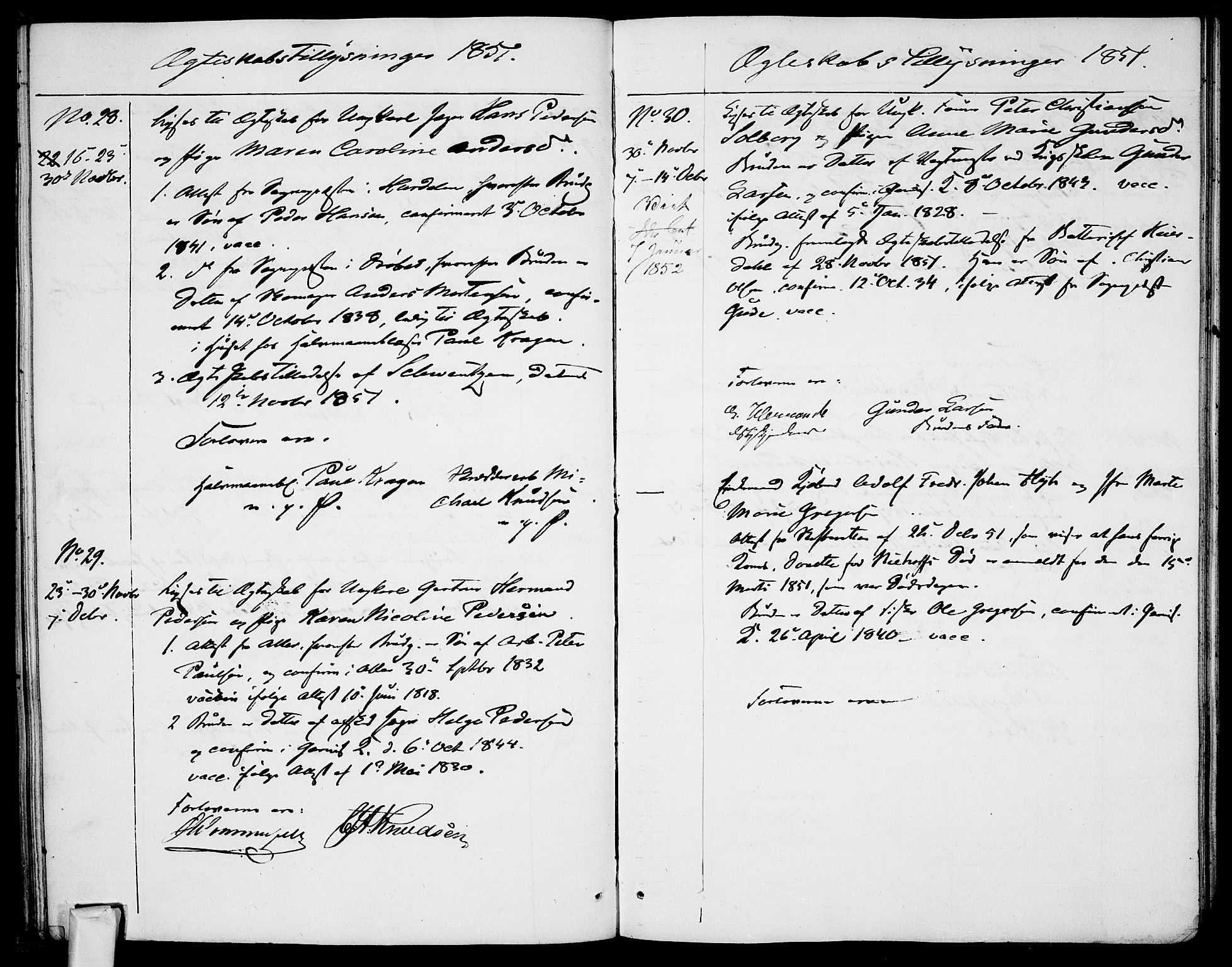 Garnisonsmenigheten Kirkebøker, AV/SAO-A-10846/H/Ha/L0005: Lysningsprotokoll nr. I 5, 1844-1856
