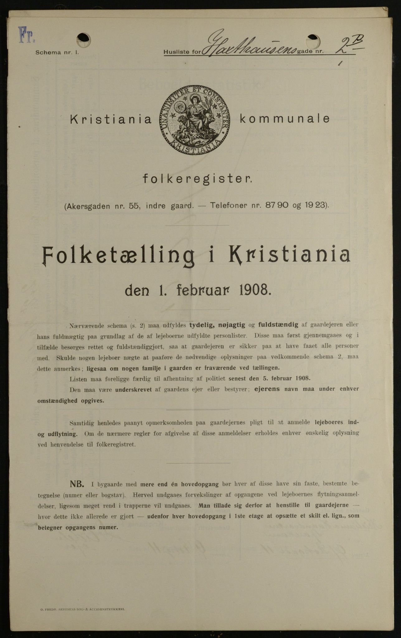 OBA, Kommunal folketelling 1.2.1908 for Kristiania kjøpstad, 1908, s. 32028