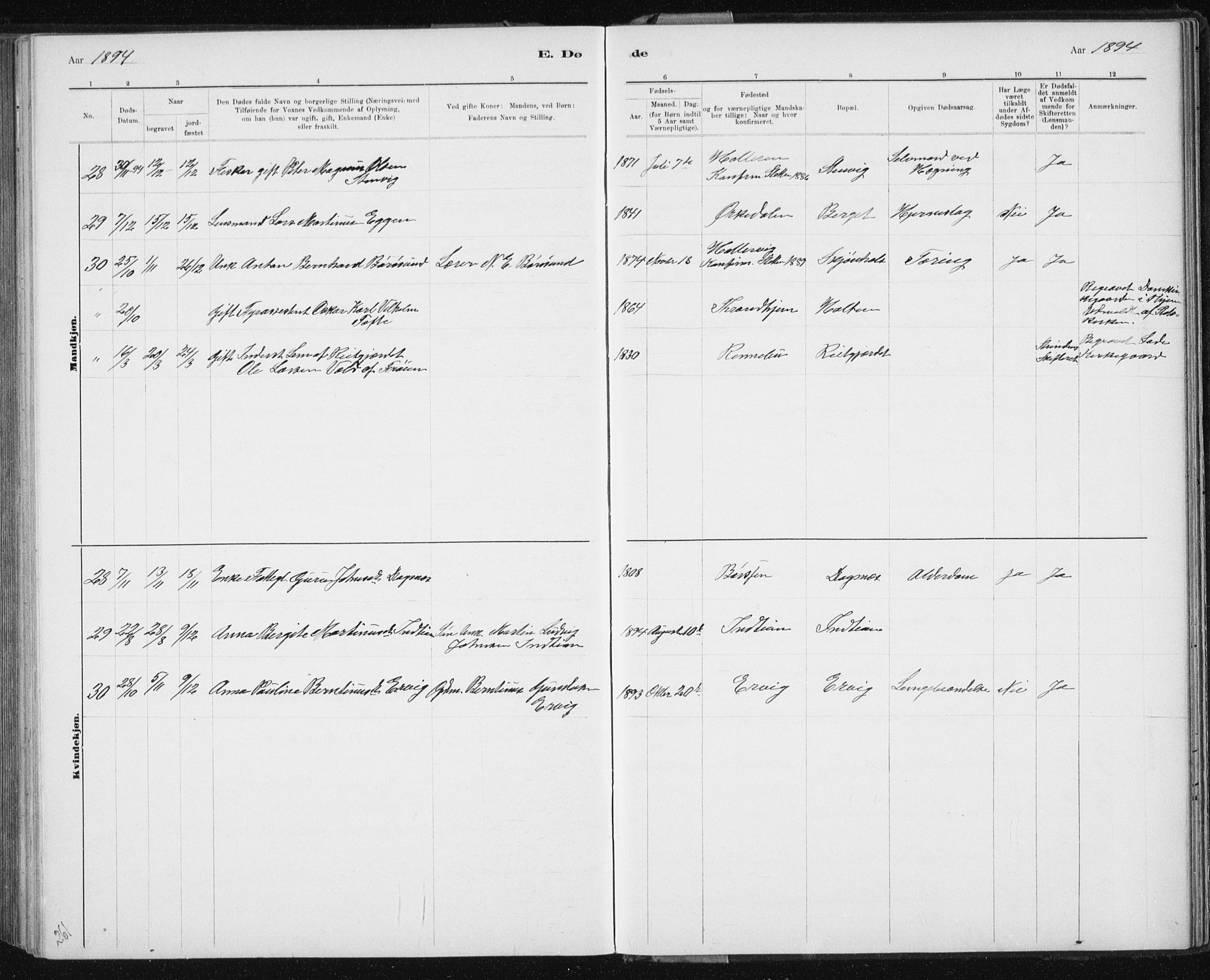 Ministerialprotokoller, klokkerbøker og fødselsregistre - Sør-Trøndelag, SAT/A-1456/640/L0586: Klokkerbok nr. 640C03b, 1891-1908