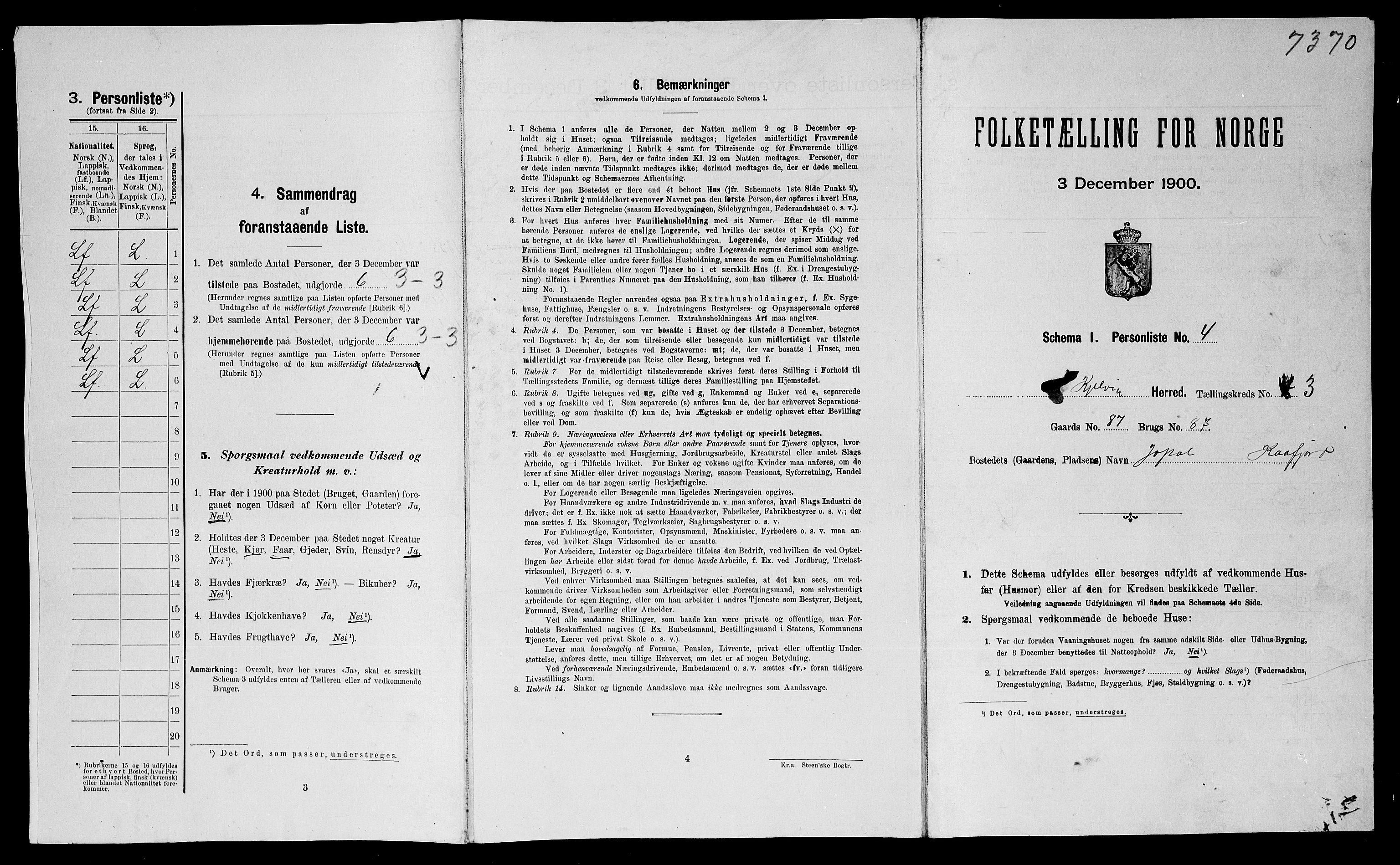 SATØ, Folketelling 1900 for 2019 Kjelvik herred, 1900, s. 118